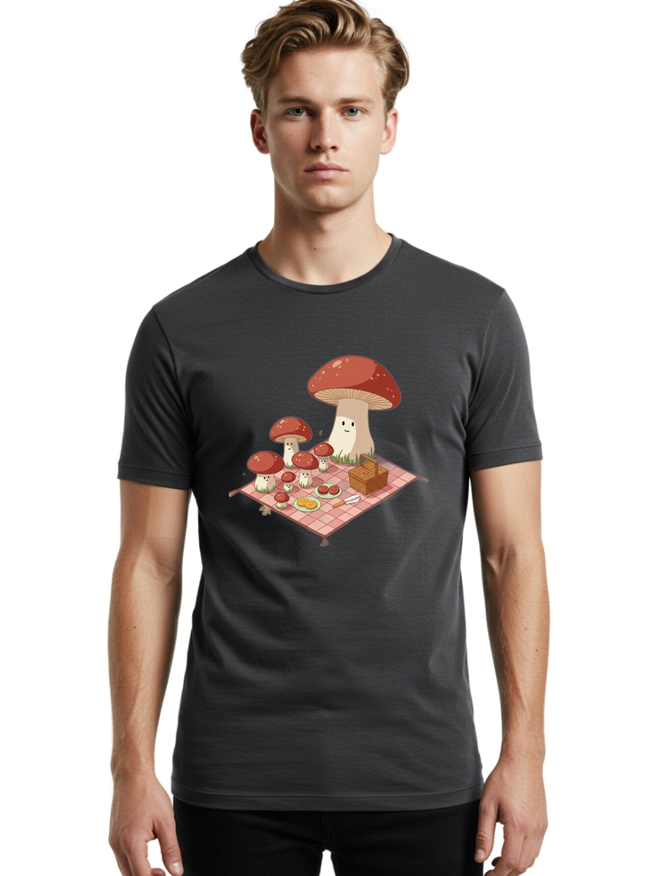 Picnic-Mushrooms Men'S Graphic Tee, 100% Cotton, Comfortable Casual Summer Wear, Machine Washable, Vintage Camera, Old Camera, Antique Camera, Black Camera, Classic Photography, Photography Equipment, Nostalgic Device, Film Camera, Camera Art Ban101 27
