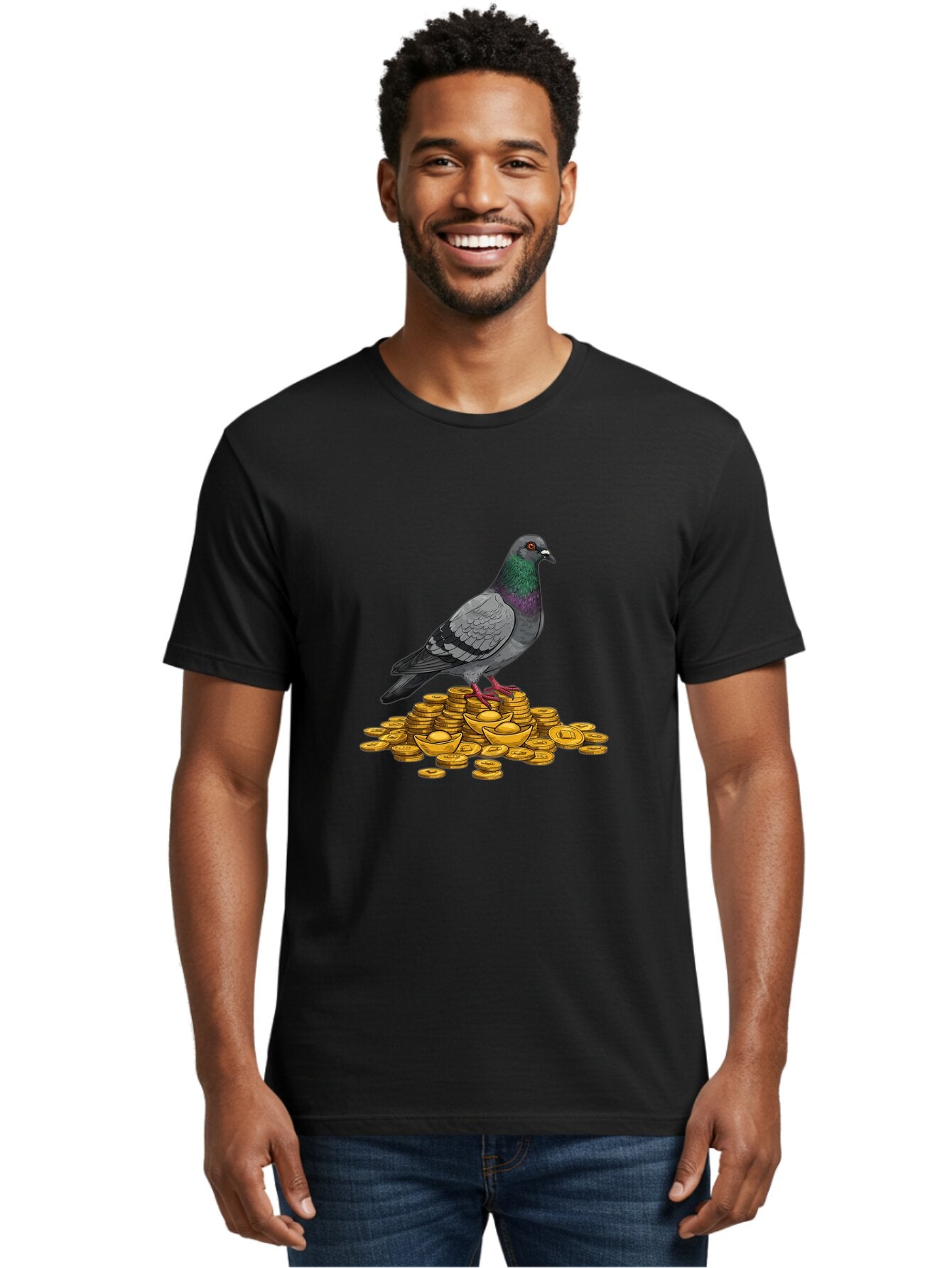 Pigeon-On-Gold-Coins Men'S Graphic Tee, 100% Cotton, Comfortable Casual Summer Wear, Machine Washable, Vintage Camera, Old Camera, Antique Camera, Black Camera, Classic Photography, Photography Equipment, Nostalgic Device, Film Camera, Ban105 27