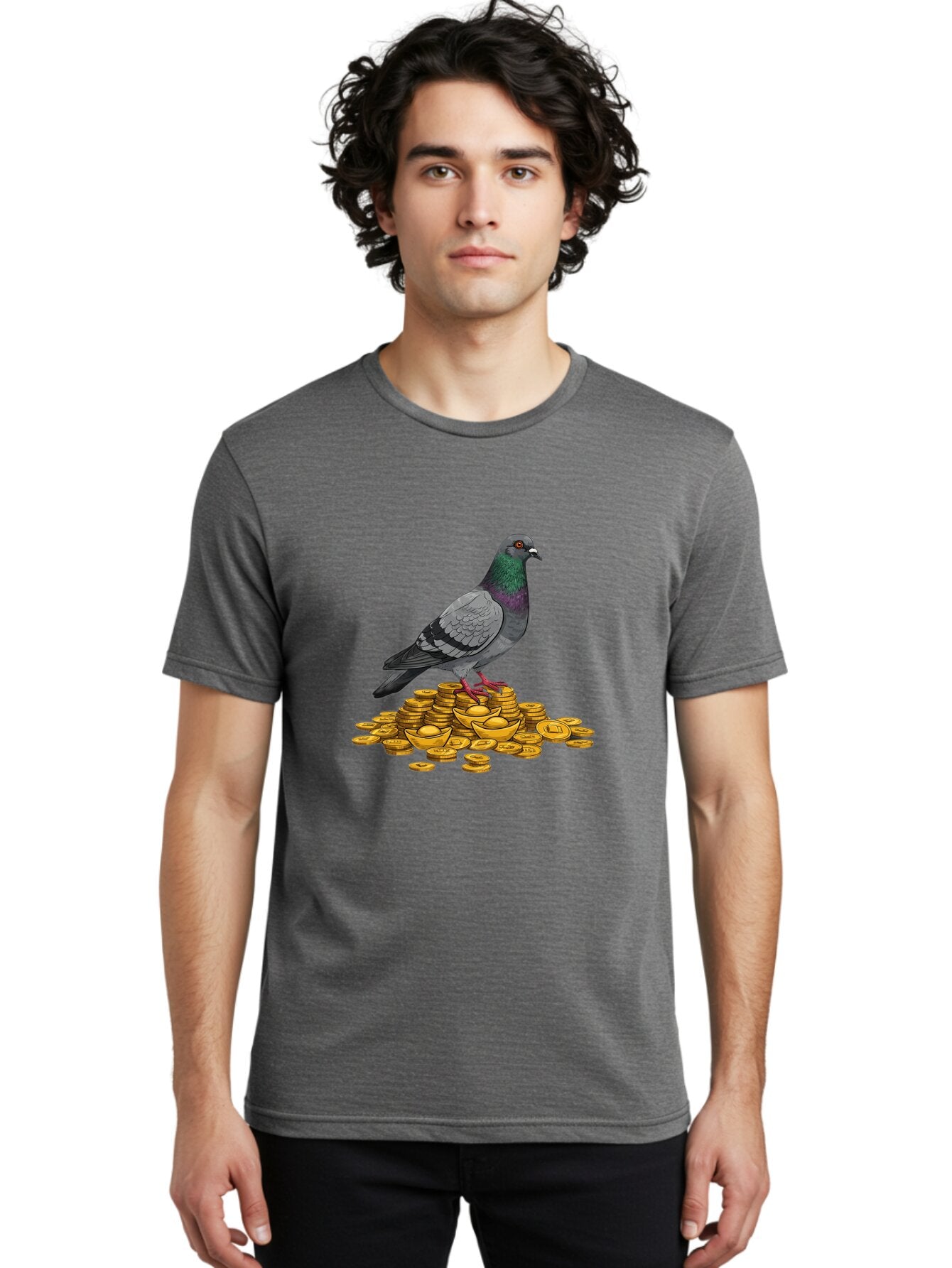Pigeon-On-Gold-Coins Men'S Graphic Tee, 100% Cotton, Comfortable Casual Summer Wear, Machine Washable, Vintage Camera, Old Camera, Antique Camera, Black Camera, Classic Photography, Photography Equipment, Nostalgic Device, Film Camera, Ban105 23