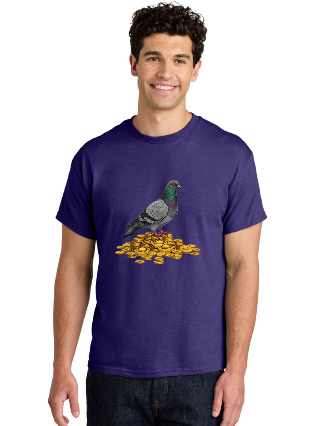 Pigeon-On-Gold-Coins Men'S Graphic Tee, 100% Cotton, Comfortable Casual Summer Wear, Machine Washable, Vintage Camera, Old Camera, Antique Camera, Black Camera, Classic Photography, Photography Equipment, Nostalgic Device, Film Camera, Ban105 22
