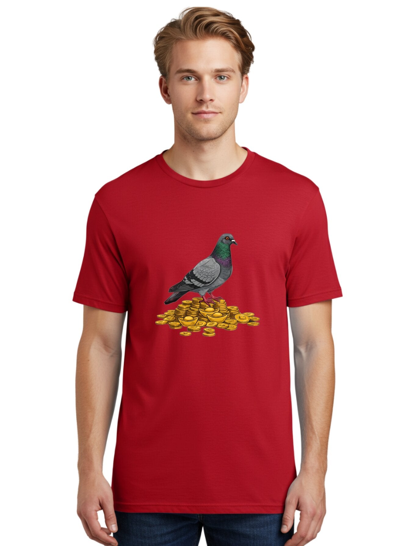 Pigeon-On-Gold-Coins Men'S Graphic Tee, 100% Cotton, Comfortable Casual Summer Wear, Machine Washable, Vintage Camera, Old Camera, Antique Camera, Black Camera, Classic Photography, Photography Equipment, Nostalgic Device, Film Camera, Ban105 19