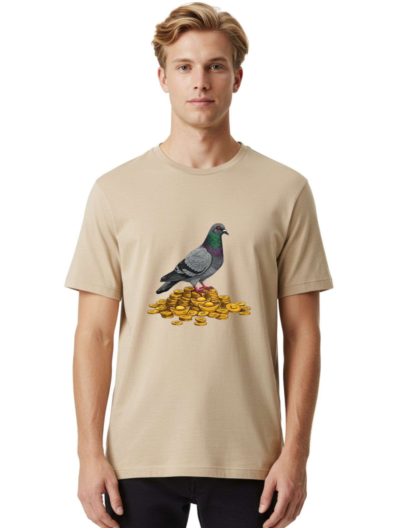Pigeon-On-Gold-Coins Men'S Graphic Tee, 100% Cotton, Comfortable Casual Summer Wear, Machine Washable, Vintage Camera, Old Camera, Antique Camera, Black Camera, Classic Photography, Photography Equipment, Nostalgic Device, Film Camera, Ban105 28