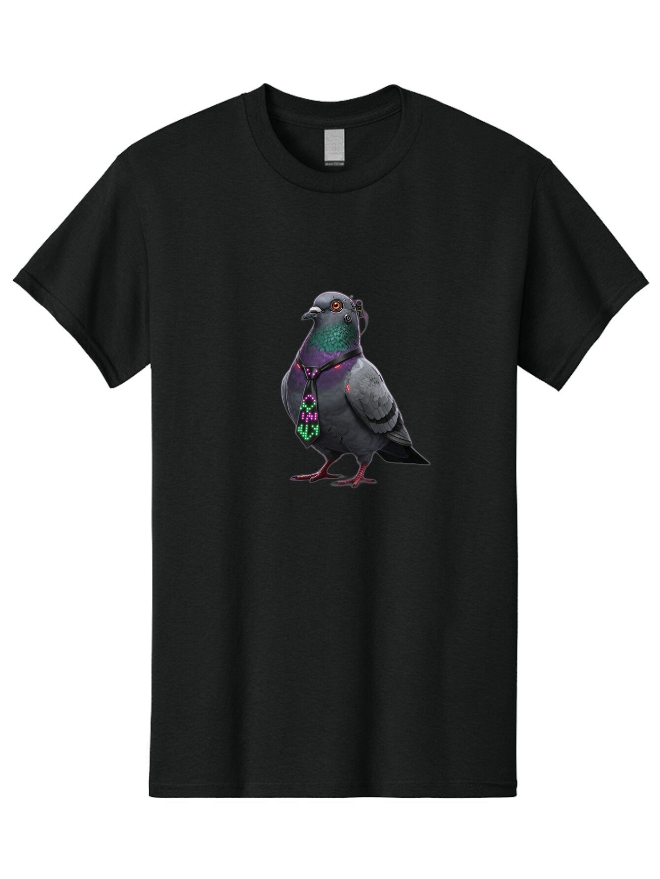 Pigeon-With-Futuristic-Tie Men'S Graphic Tee, 100% Cotton, Comfortable Casual Summer Wear, Machine Washable, Vintage Camera, Old Camera, Antique Camera, Black Camera, Classic Photography, Photography Equipment, Nostalgic Device, Film Camera, Ban106 10