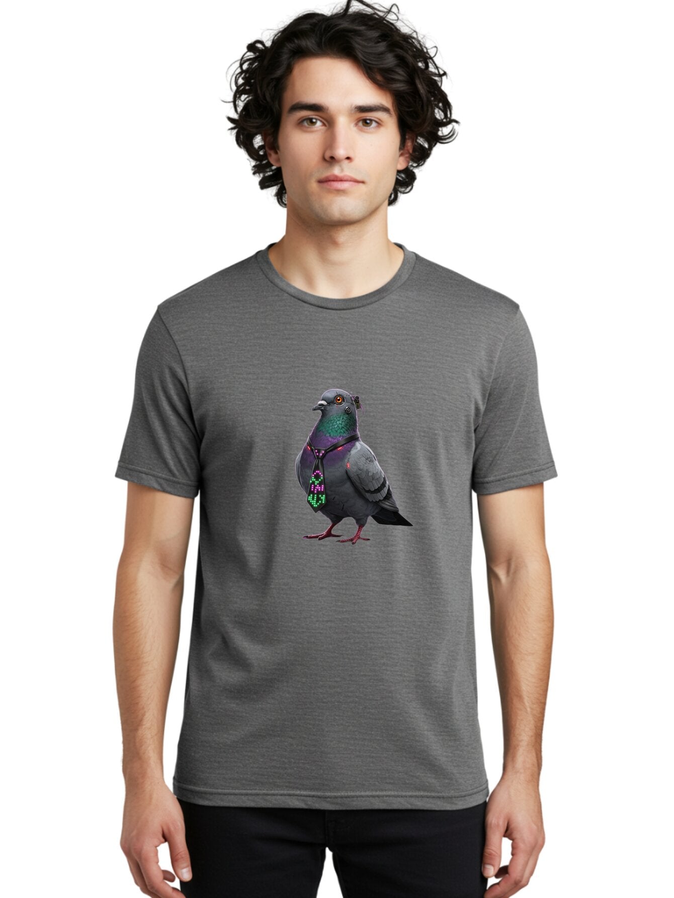 Pigeon-With-Futuristic-Tie Men'S Graphic Tee, 100% Cotton, Comfortable Casual Summer Wear, Machine Washable, Vintage Camera, Old Camera, Antique Camera, Black Camera, Classic Photography, Photography Equipment, Nostalgic Device, Film Camera, Ban106 24