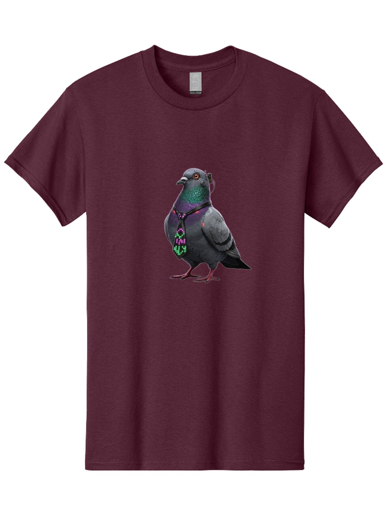 Pigeon-With-Futuristic-Tie Men'S Graphic Tee, 100% Cotton, Comfortable Casual Summer Wear, Machine Washable, Vintage Camera, Old Camera, Antique Camera, Black Camera, Classic Photography, Photography Equipment, Nostalgic Device, Film Camera, Ban106