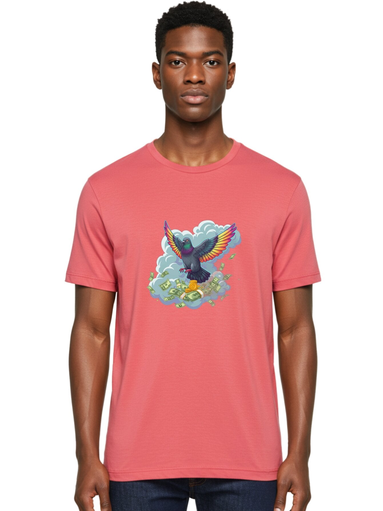 Pigeon-With-Rainbow-Wings Men'S Graphic Tee, 100% Cotton, Comfortable Casual Summer Wear, Machine Washable, Vintage Camera, Old Camera, Antique Camera, Black Camera, Classic Photography, Photography Equipment, Nostalgic Device, Film Camera, Ban108 21