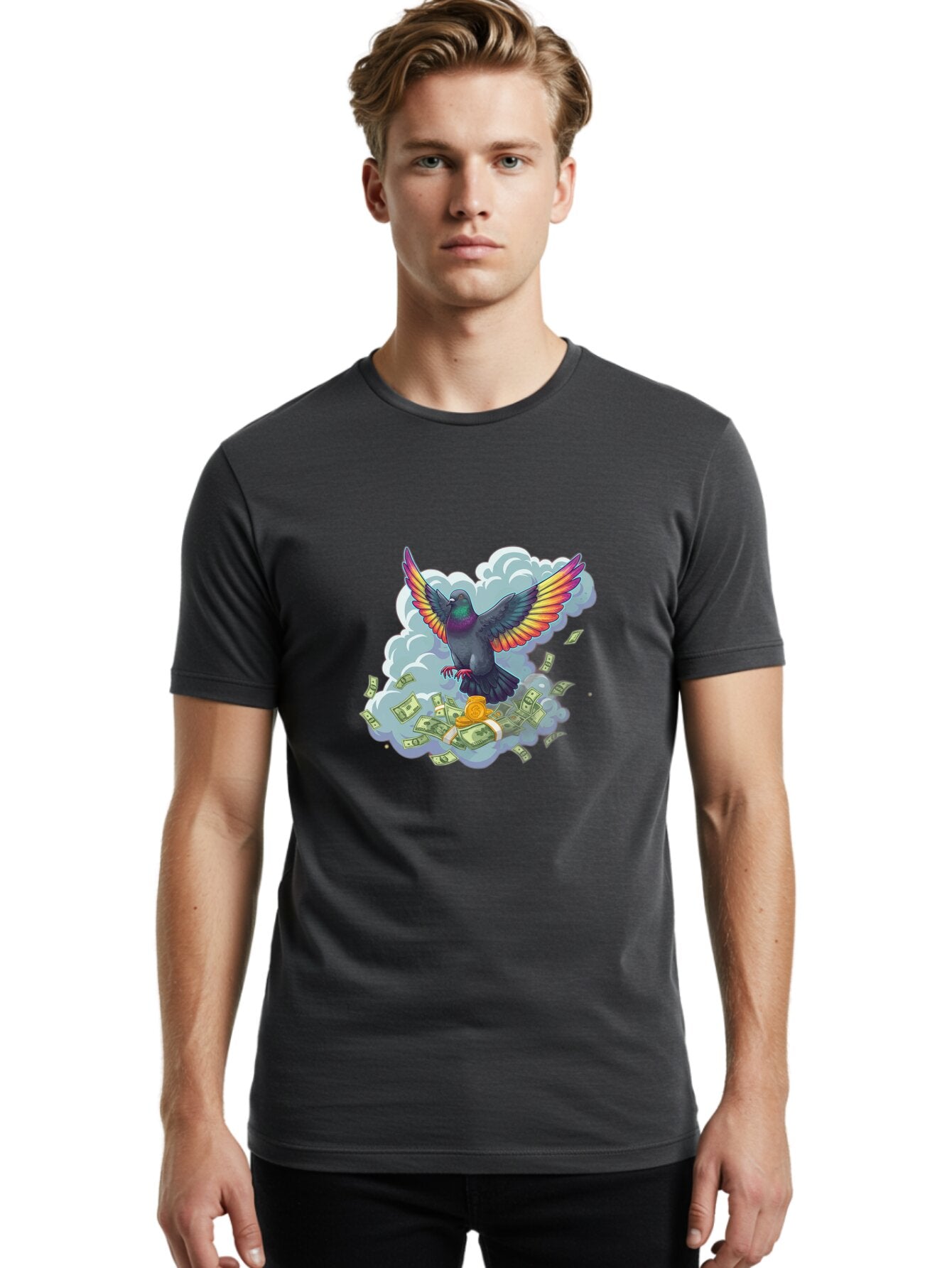 Pigeon-With-Rainbow-Wings Men'S Graphic Tee, 100% Cotton, Comfortable Casual Summer Wear, Machine Washable, Vintage Camera, Old Camera, Antique Camera, Black Camera, Classic Photography, Photography Equipment, Nostalgic Device, Film Camera, Ban108 26