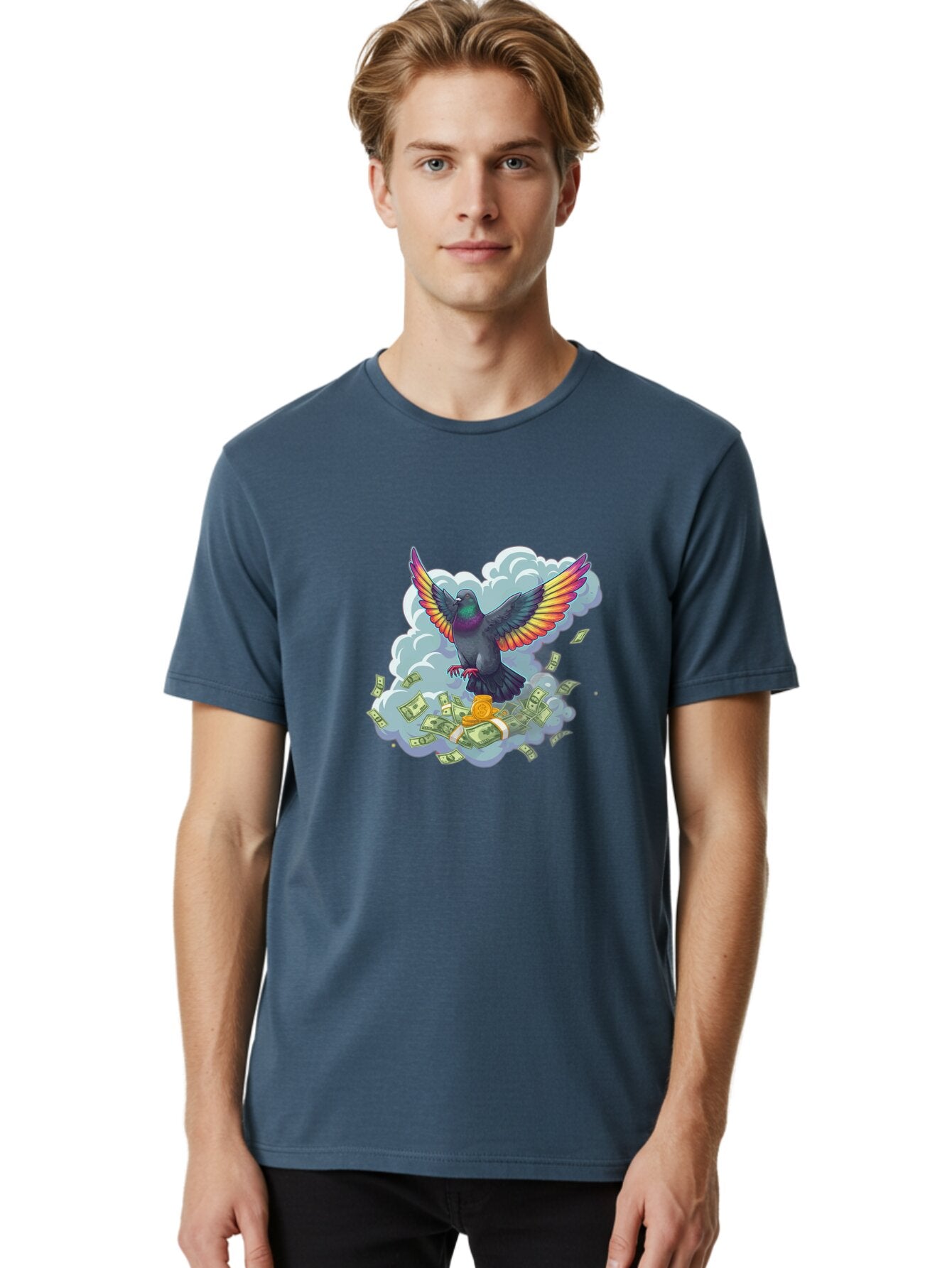 Pigeon-With-Rainbow-Wings Men'S Graphic Tee, 100% Cotton, Comfortable Casual Summer Wear, Machine Washable, Vintage Camera, Old Camera, Antique Camera, Black Camera, Classic Photography, Photography Equipment, Nostalgic Device, Film Camera, Ban108 20