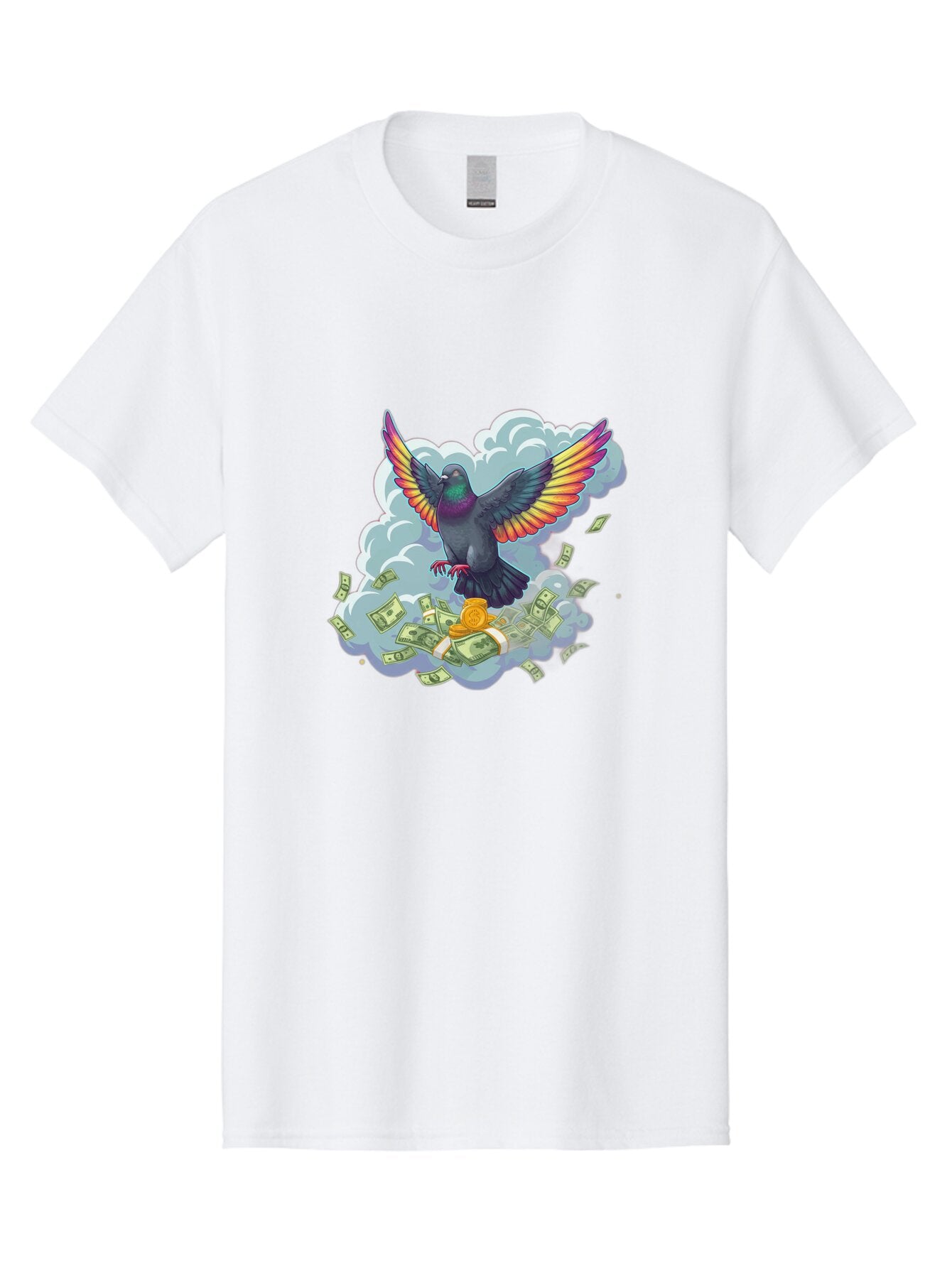 Pigeon-With-Rainbow-Wings Men'S Graphic Tee, 100% Cotton, Comfortable Casual Summer Wear, Machine Washable, Vintage Camera, Old Camera, Antique Camera, Black Camera, Classic Photography, Photography Equipment, Nostalgic Device, Film Camera, Ban108