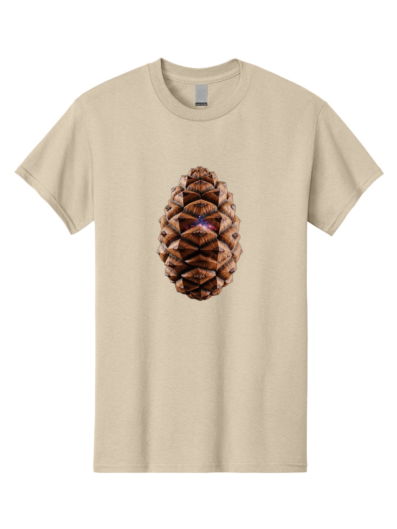 Pine-Cone-Galaxy-1 Men'S Graphic Tee, 100% Cotton, Comfortable Casual Summer Wear, Machine Washable, Vintage Camera, Old Camera, Antique Camera, Black Camera, Classic Photography, Photography Equipment, Nostalgic Device, Film Camera, Ban115