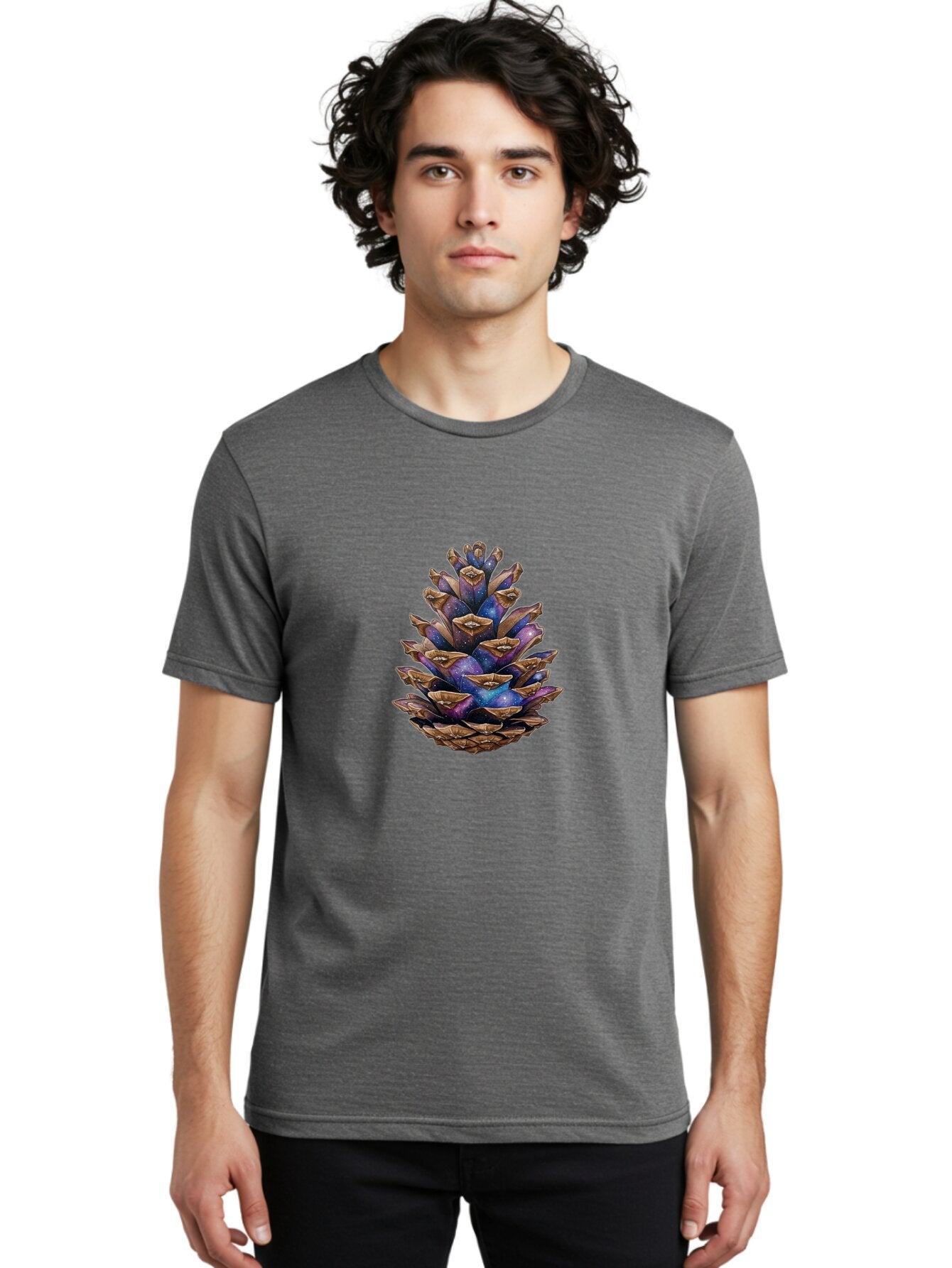 Pine-Cone-Galaxy Men'S Graphic Tee, 100% Cotton, Comfortable Casual Summer Wear, Machine Washable, Vintage Camera, Old Camera, Antique Camera, Black Camera, Classic Photography, Photography Equipment, Nostalgic Device, Film Camera, Camera Art Ban116 24