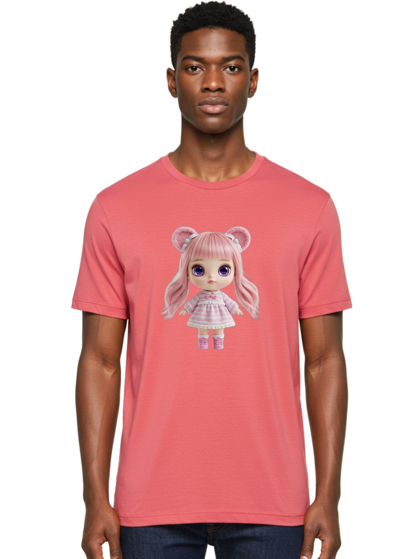 Pink-Blythe-Doll Men'S Graphic Tee, 100% Cotton, Comfortable Casual Summer Wear, Machine Washable, Vintage Camera, Old Camera, Antique Camera, Black Camera, Classic Photography, Photography Equipment, Nostalgic Device, Film Camera, Camera Art Ban125 18
