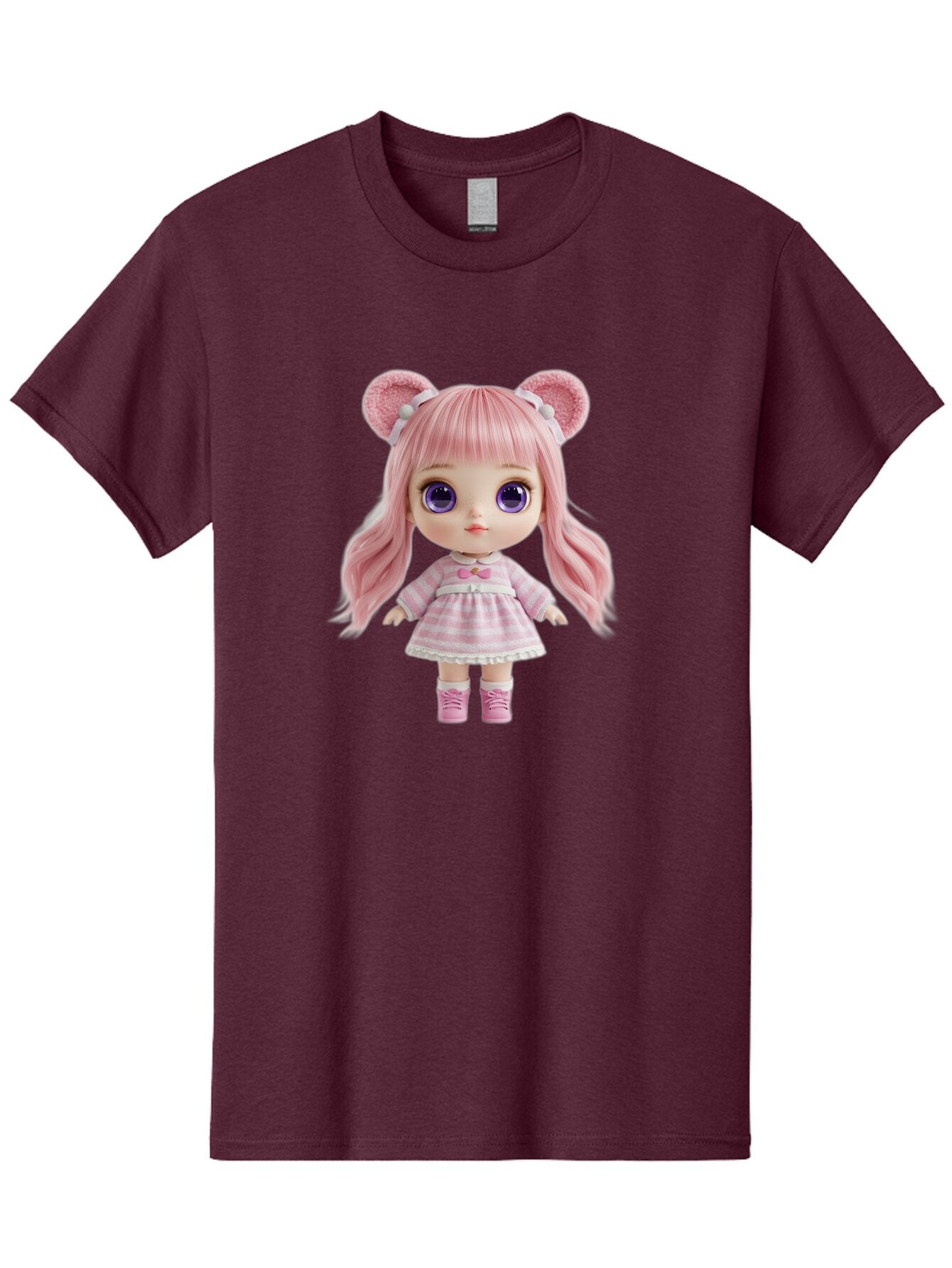 Pink-Blythe-Doll Men'S Graphic Tee, 100% Cotton, Comfortable Casual Summer Wear, Machine Washable, Vintage Camera, Old Camera, Antique Camera, Black Camera, Classic Photography, Photography Equipment, Nostalgic Device, Film Camera, Camera Art Ban125 3