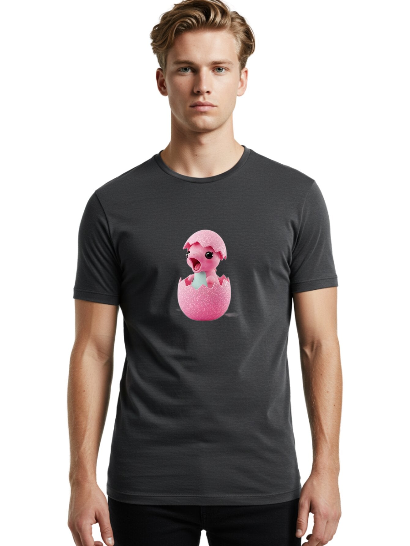Pink-Dinosaur-Hatching Men'S Graphic Tee, 100% Cotton, Comfortable Casual Summer Wear, Machine Washable, Vintage Camera, Old Camera, Antique Camera, Black Camera, Classic Photography, Photography Equipment, Nostalgic Device, Film Camera, Ban126 25