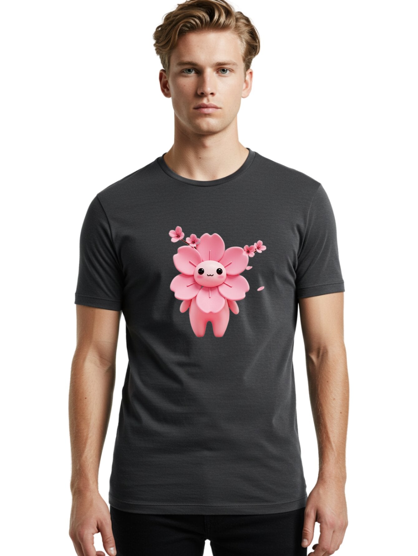 Pink-Flower-Character Men'S Graphic Tee, 100% Cotton, Comfortable Casual Summer Wear, Machine Washable, Vintage Camera, Old Camera, Antique Camera, Black Camera, Classic Photography, Photography Equipment, Nostalgic Device, Film Camera, Ban130 29