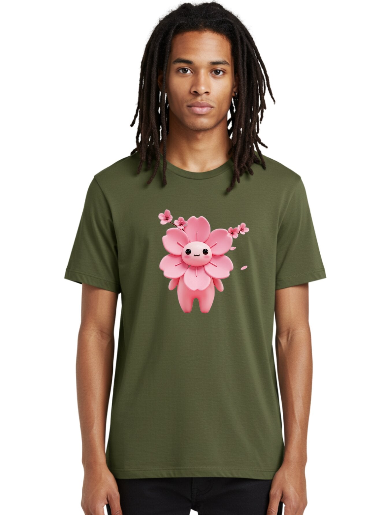 Pink-Flower-Character Men'S Graphic Tee, 100% Cotton, Comfortable Casual Summer Wear, Machine Washable, Vintage Camera, Old Camera, Antique Camera, Black Camera, Classic Photography, Photography Equipment, Nostalgic Device, Film Camera, Ban130 23