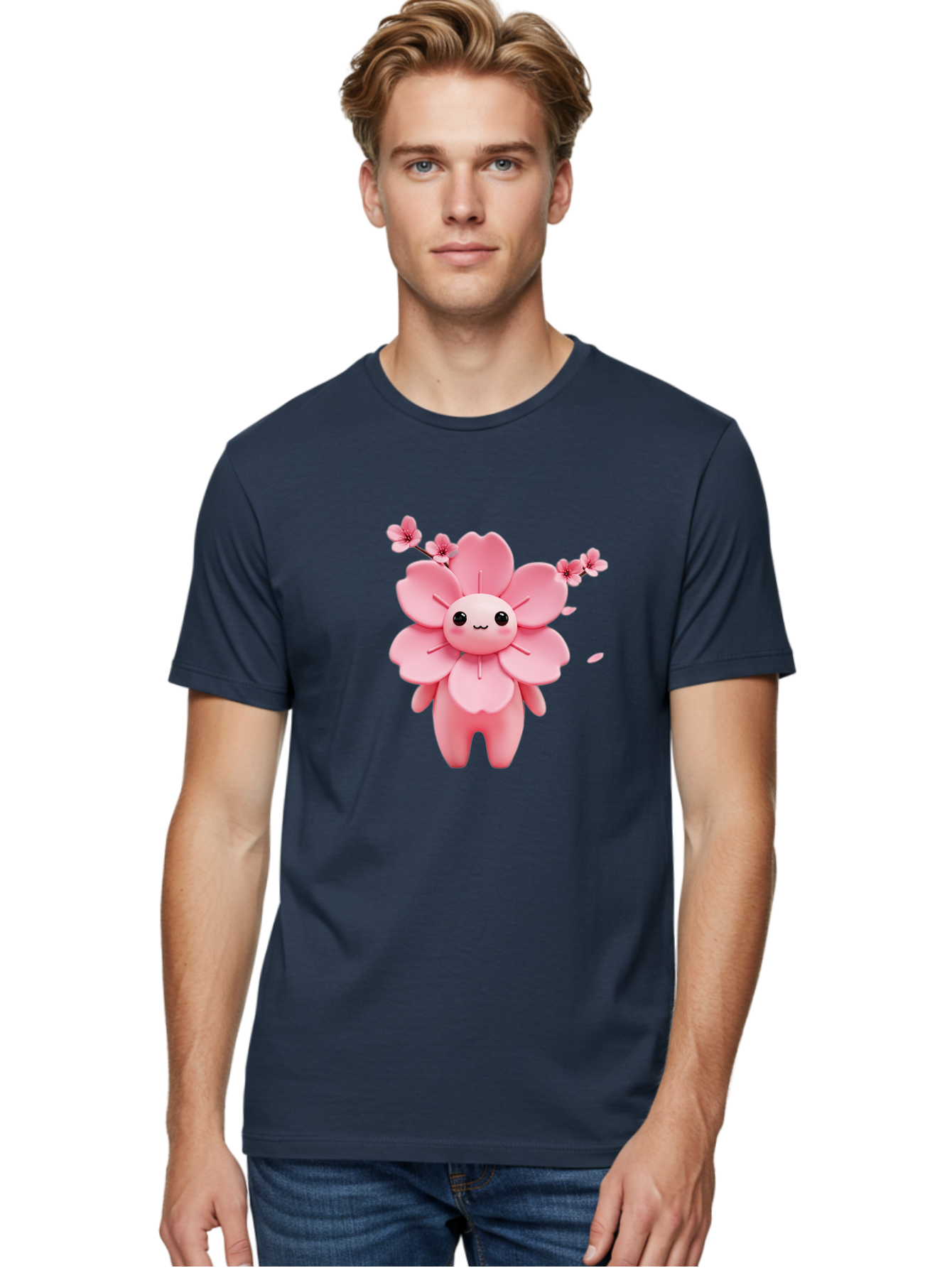 Pink-Flower-Character Men'S Graphic Tee, 100% Cotton, Comfortable Casual Summer Wear, Machine Washable, Vintage Camera, Old Camera, Antique Camera, Black Camera, Classic Photography, Photography Equipment, Nostalgic Device, Film Camera, Ban130 20