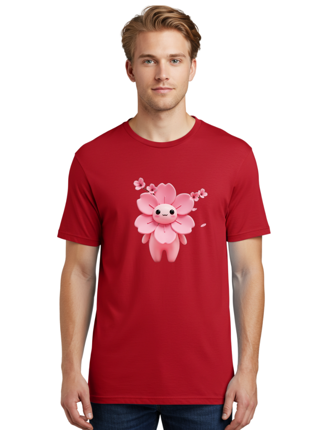 Pink-Flower-Character Men'S Graphic Tee, 100% Cotton, Comfortable Casual Summer Wear, Machine Washable, Vintage Camera, Old Camera, Antique Camera, Black Camera, Classic Photography, Photography Equipment, Nostalgic Device, Film Camera, Ban130 21