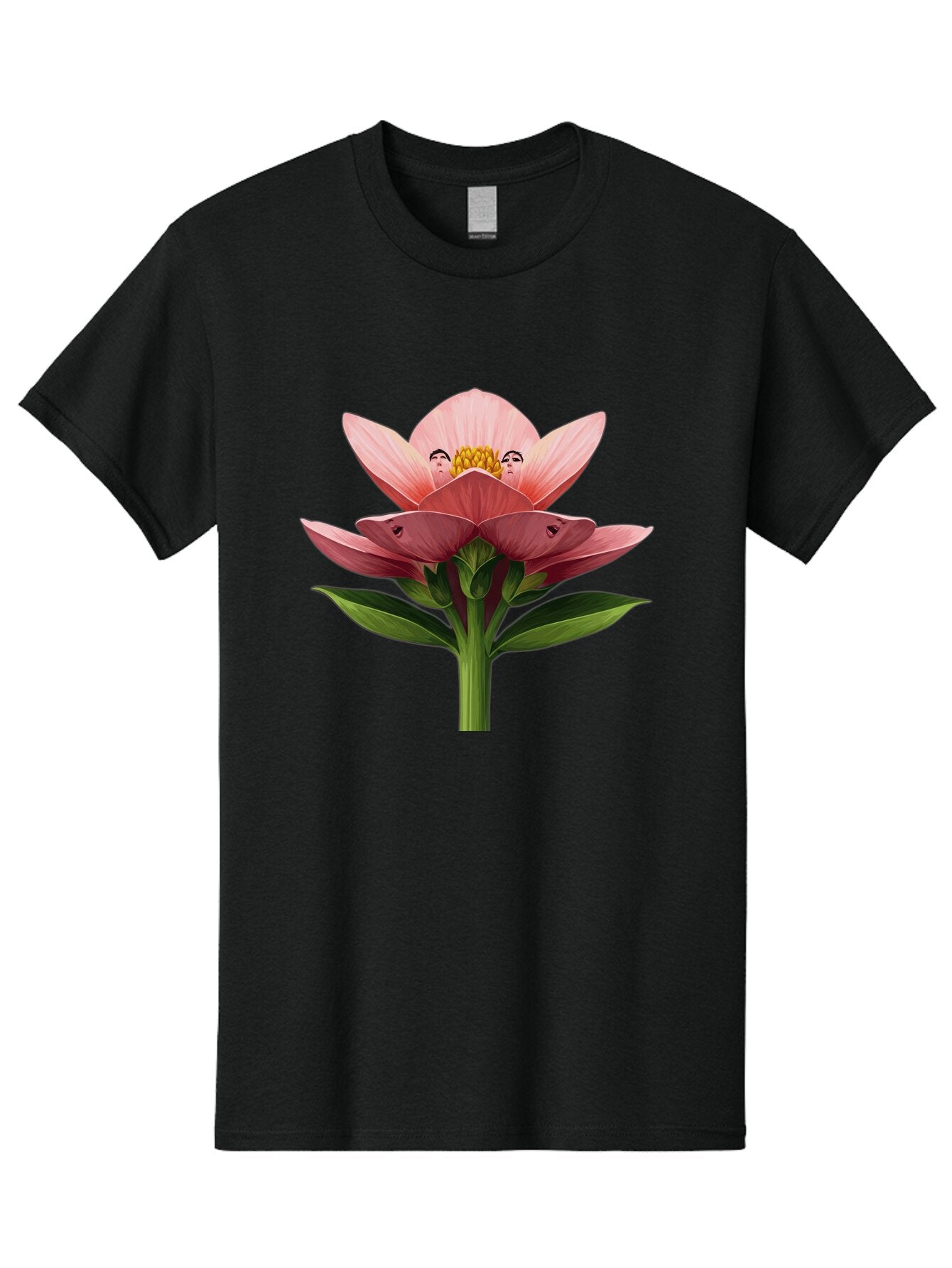 Pink-Flower-With-Faces Men'S Graphic Tee, 100% Cotton, Comfortable Casual Summer Wear, Machine Washable, Vintage Camera, Old Camera, Antique Camera, Black Camera, Classic Photography, Photography Equipment, Nostalgic Device, Film Camera, Ban131 15