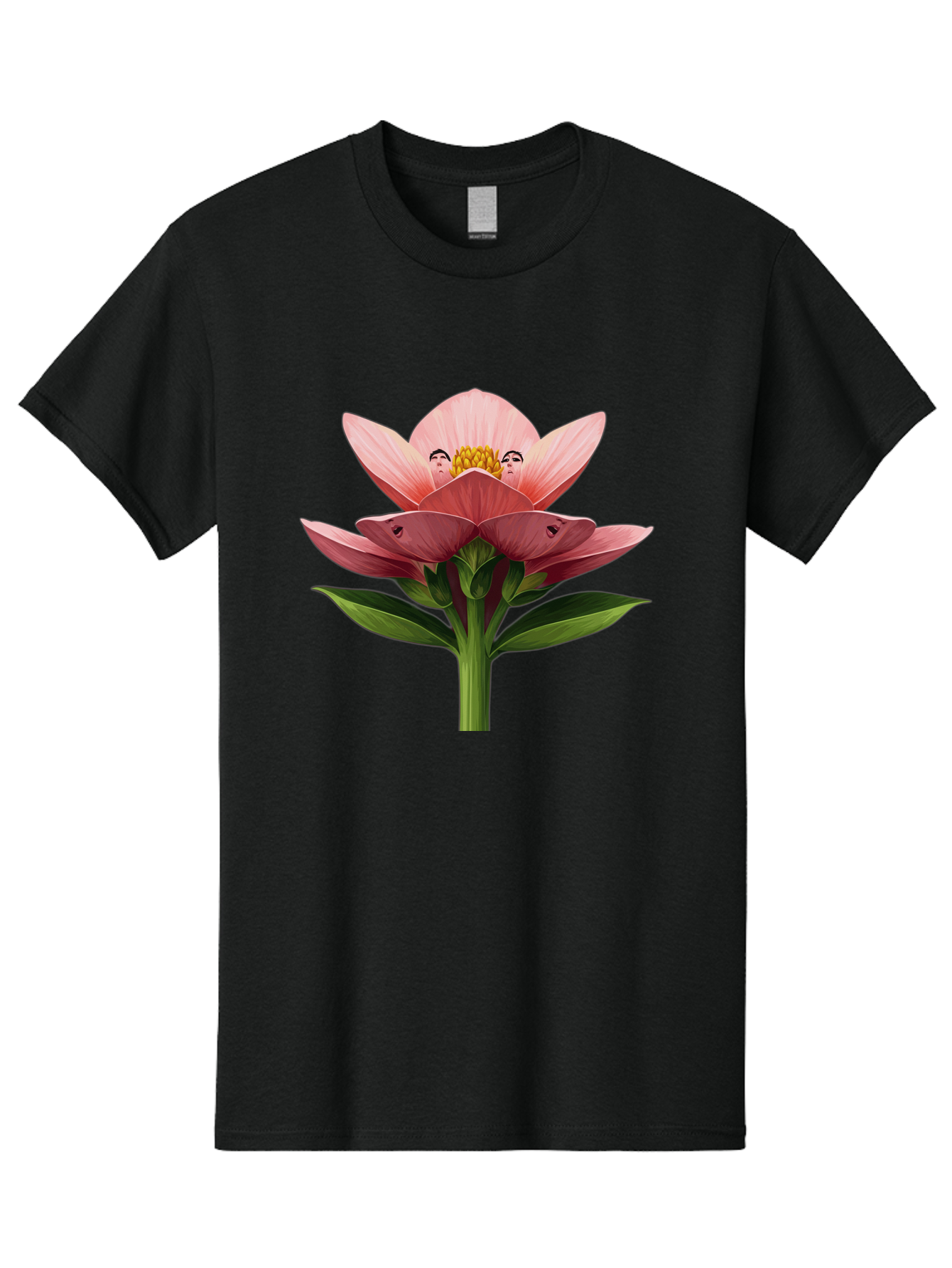 Pink-Flower-With-Faces Men'S Graphic Tee, 100% Cotton, Comfortable Casual Summer Wear, Machine Washable, Vintage Camera, Old Camera, Antique Camera, Black Camera, Classic Photography, Photography Equipment, Nostalgic Device, Film Camera, Ban131