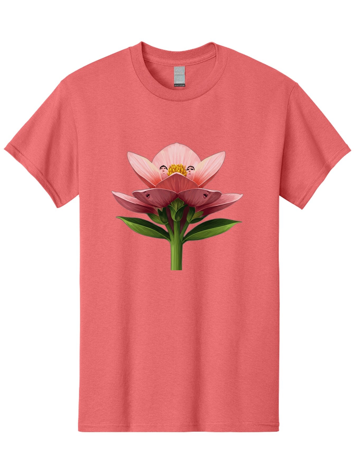 Pink-Flower-With-Faces Men'S Graphic Tee, 100% Cotton, Comfortable Casual Summer Wear, Machine Washable, Vintage Camera, Old Camera, Antique Camera, Black Camera, Classic Photography, Photography Equipment, Nostalgic Device, Film Camera, Ban131 11
