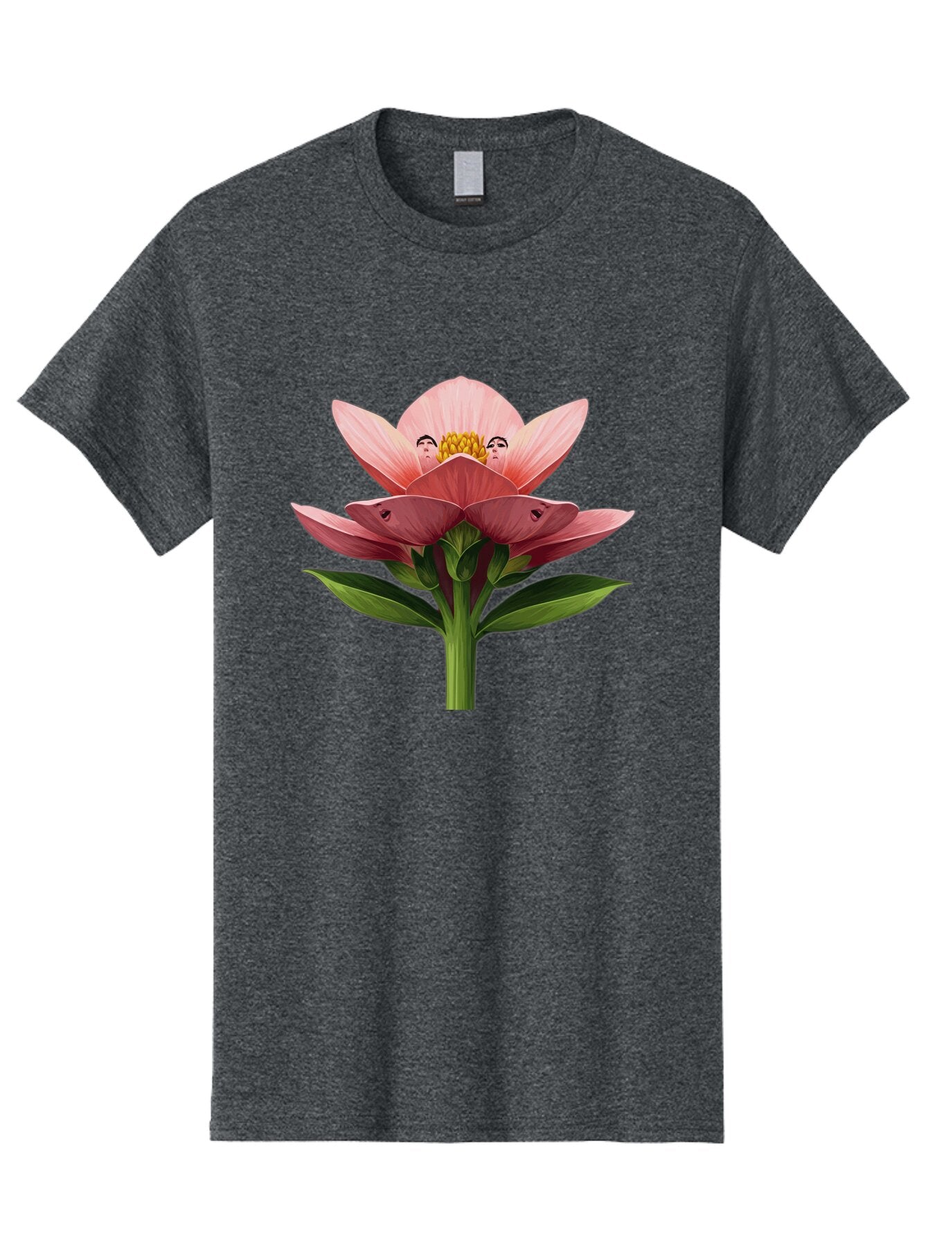 Pink-Flower-With-Faces Men'S Graphic Tee, 100% Cotton, Comfortable Casual Summer Wear, Machine Washable, Vintage Camera, Old Camera, Antique Camera, Black Camera, Classic Photography, Photography Equipment, Nostalgic Device, Film Camera, Ban131 6