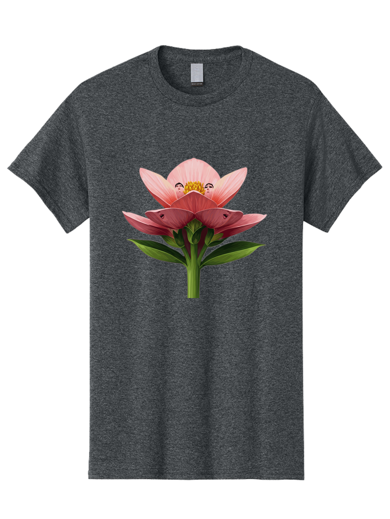 Pink-Flower-With-Faces Men'S Graphic Tee, 100% Cotton, Comfortable Casual Summer Wear, Machine Washable, Vintage Camera, Old Camera, Antique Camera, Black Camera, Classic Photography, Photography Equipment, Nostalgic Device, Film Camera, Ban131 7