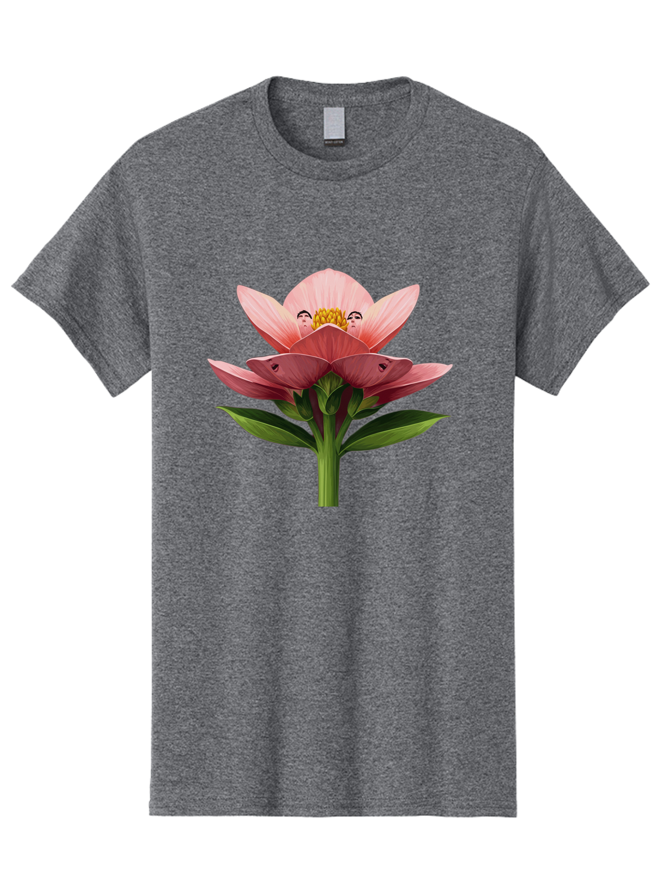 Pink-Flower-With-Faces Men'S Graphic Tee, 100% Cotton, Comfortable Casual Summer Wear, Machine Washable, Vintage Camera, Old Camera, Antique Camera, Black Camera, Classic Photography, Photography Equipment, Nostalgic Device, Film Camera, Ban131 3