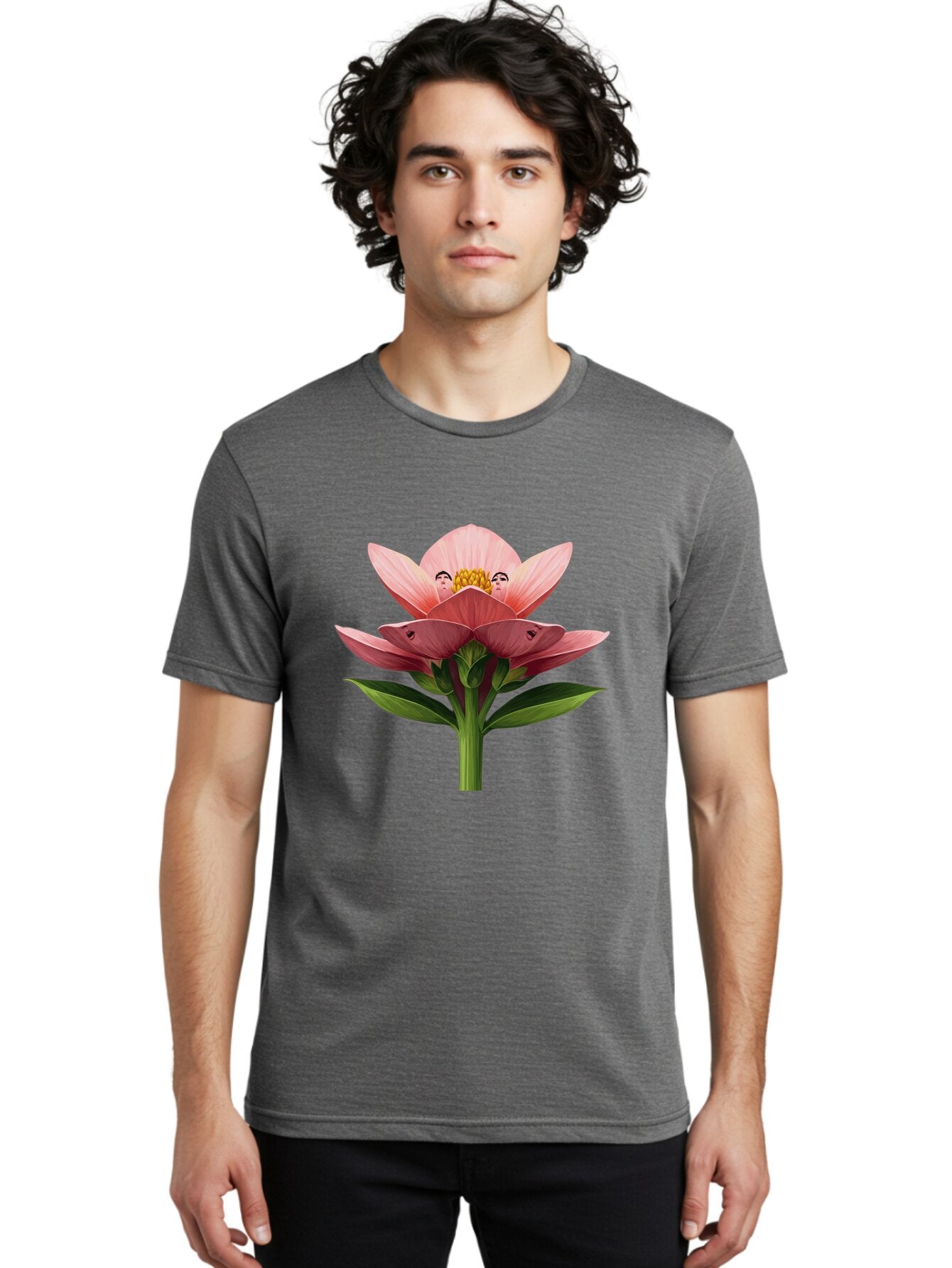 Pink-Flower-With-Faces Men'S Graphic Tee, 100% Cotton, Comfortable Casual Summer Wear, Machine Washable, Vintage Camera, Old Camera, Antique Camera, Black Camera, Classic Photography, Photography Equipment, Nostalgic Device, Film Camera, Ban131 28