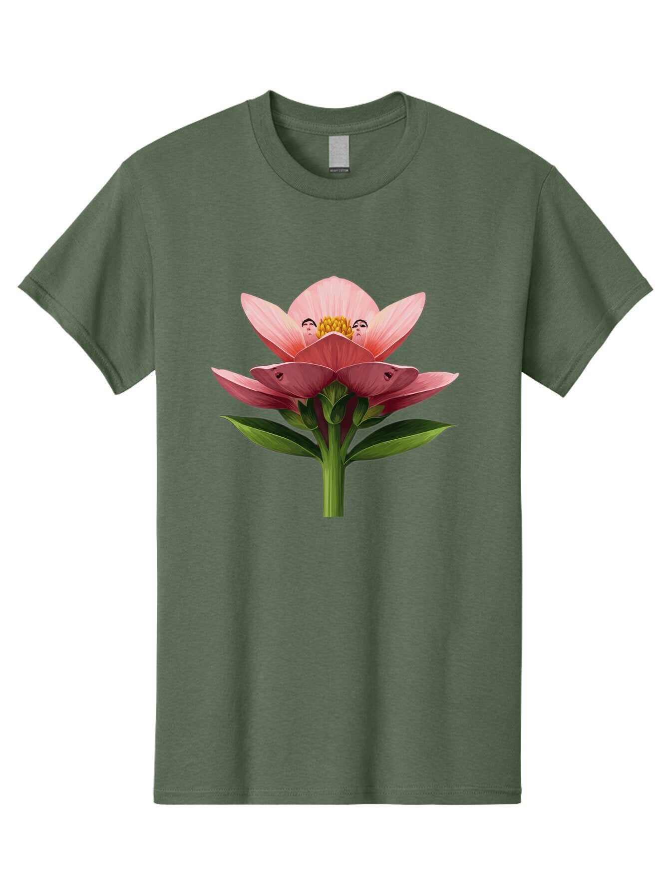 Pink-Flower-With-Faces Men'S Graphic Tee, 100% Cotton, Comfortable Casual Summer Wear, Machine Washable, Vintage Camera, Old Camera, Antique Camera, Black Camera, Classic Photography, Photography Equipment, Nostalgic Device, Film Camera, Ban131 7