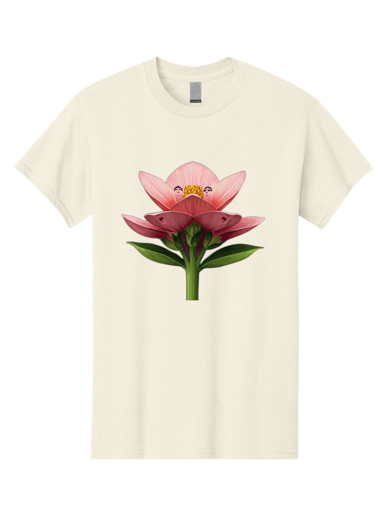 Pink-Flower-With-Faces Men'S Graphic Tee, 100% Cotton, Comfortable Casual Summer Wear, Machine Washable, Vintage Camera, Old Camera, Antique Camera, Black Camera, Classic Photography, Photography Equipment, Nostalgic Device, Film Camera, Ban131 3