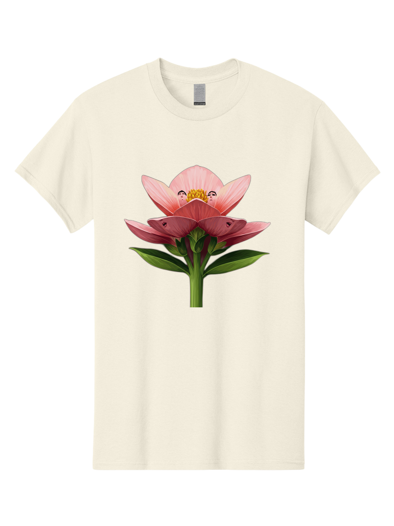 Pink-Flower-With-Faces Men'S Graphic Tee, 100% Cotton, Comfortable Casual Summer Wear, Machine Washable, Vintage Camera, Old Camera, Antique Camera, Black Camera, Classic Photography, Photography Equipment, Nostalgic Device, Film Camera, Ban131 9