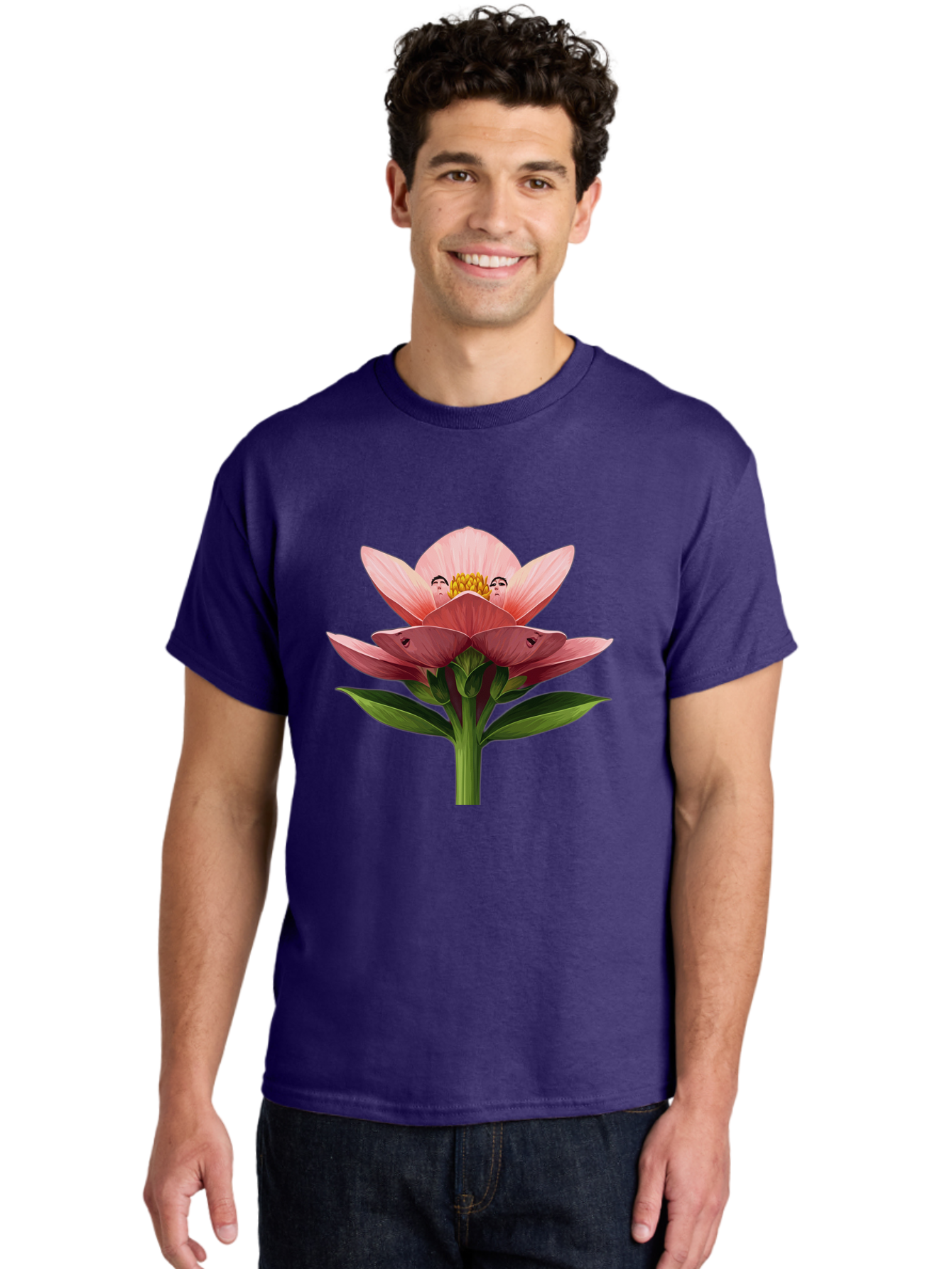 Pink-Flower-With-Faces Men'S Graphic Tee, 100% Cotton, Comfortable Casual Summer Wear, Machine Washable, Vintage Camera, Old Camera, Antique Camera, Black Camera, Classic Photography, Photography Equipment, Nostalgic Device, Film Camera, Ban131 17