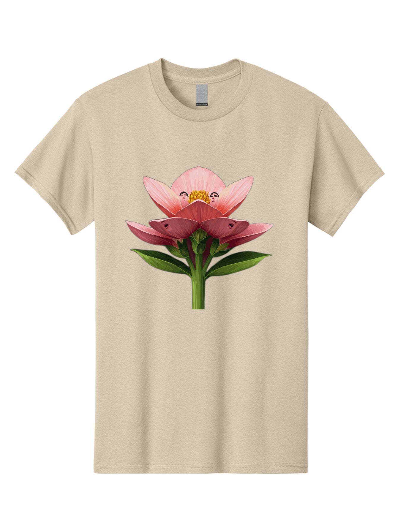 Pink-Flower-With-Faces Men'S Graphic Tee, 100% Cotton, Comfortable Casual Summer Wear, Machine Washable, Vintage Camera, Old Camera, Antique Camera, Black Camera, Classic Photography, Photography Equipment, Nostalgic Device, Film Camera, Ban131 5