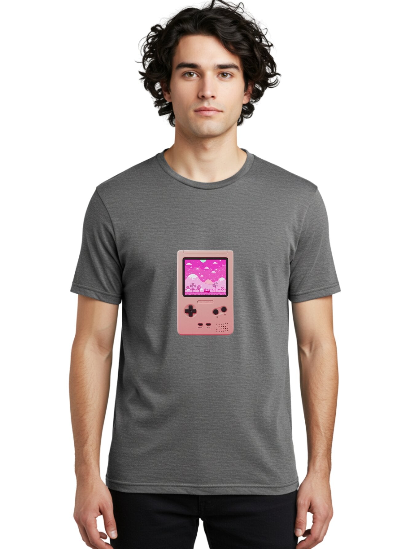 Pink-Game-Console Men'S Graphic Tee, 100% Cotton, Comfortable Casual Summer Wear, Machine Washable, Vintage Camera, Old Camera, Antique Camera, Black Camera, Classic Photography, Photography Equipment, Nostalgic Device, Film Camera, Camera Art Ban132 18