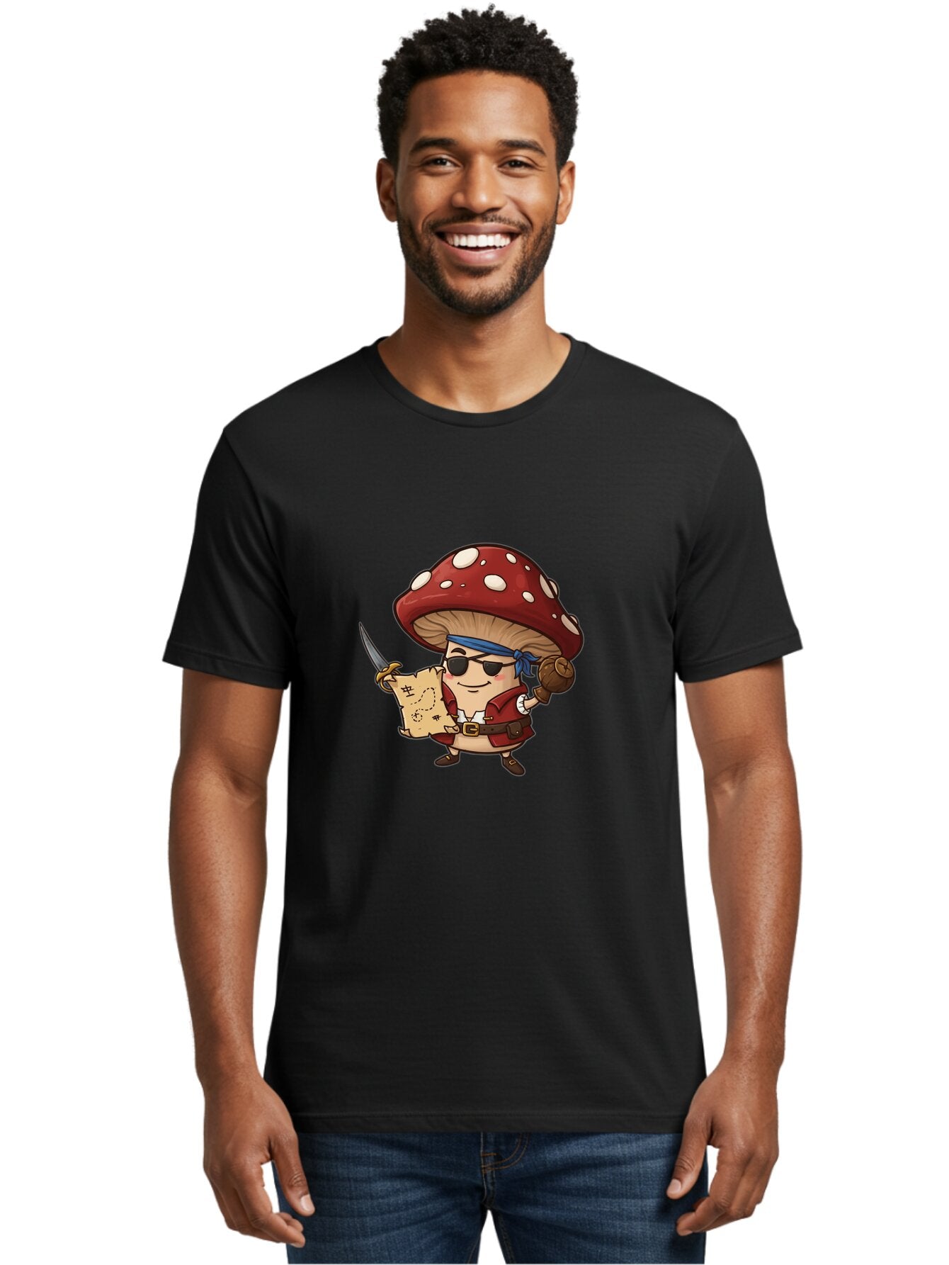 Pirate-Mushroom-2 Men'S Graphic Tee, 100% Cotton, Comfortable Casual Summer Wear, Machine Washable, Vintage Camera, Old Camera, Antique Camera, Black Camera, Classic Photography, Photography Equipment, Nostalgic Device, Film Camera, Camera Art Ban140 22