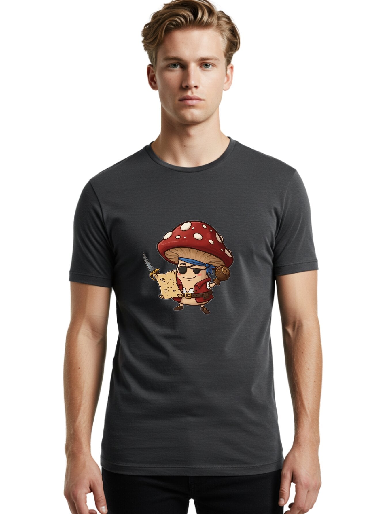 Pirate-Mushroom-2 Men'S Graphic Tee, 100% Cotton, Comfortable Casual Summer Wear, Machine Washable, Vintage Camera, Old Camera, Antique Camera, Black Camera, Classic Photography, Photography Equipment, Nostalgic Device, Film Camera, Camera Art Ban140 19