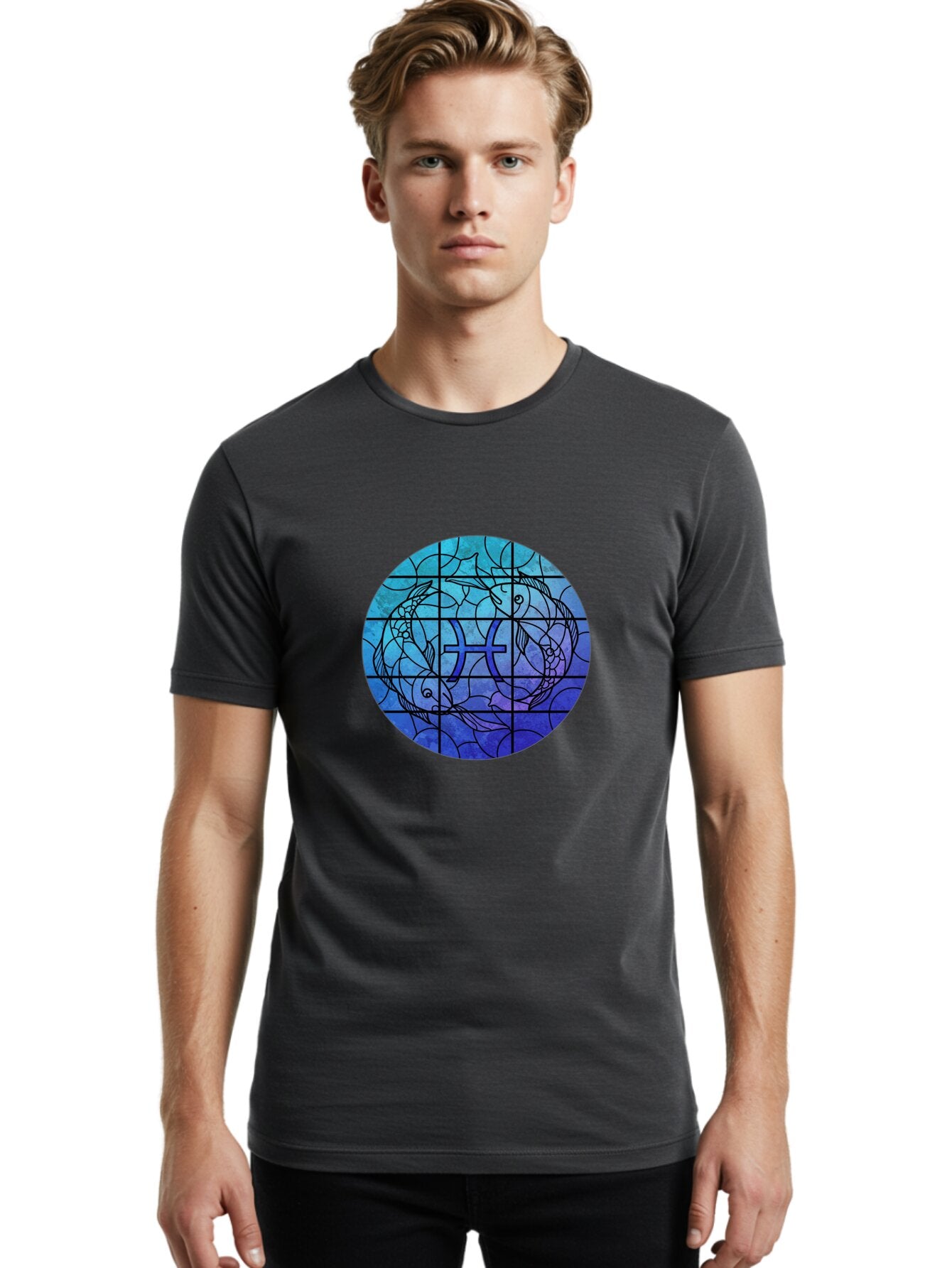 Pisces-Symbol-Stained-Glass Men'S Graphic Tee, 100% Cotton, Comfortable Casual Summer Wear, Machine Washable, Vintage Camera, Old Camera, Antique Camera, Black Camera, Classic Photography, Photography Equipment, Nostalgic Device, Film Camera, Ban153 28
