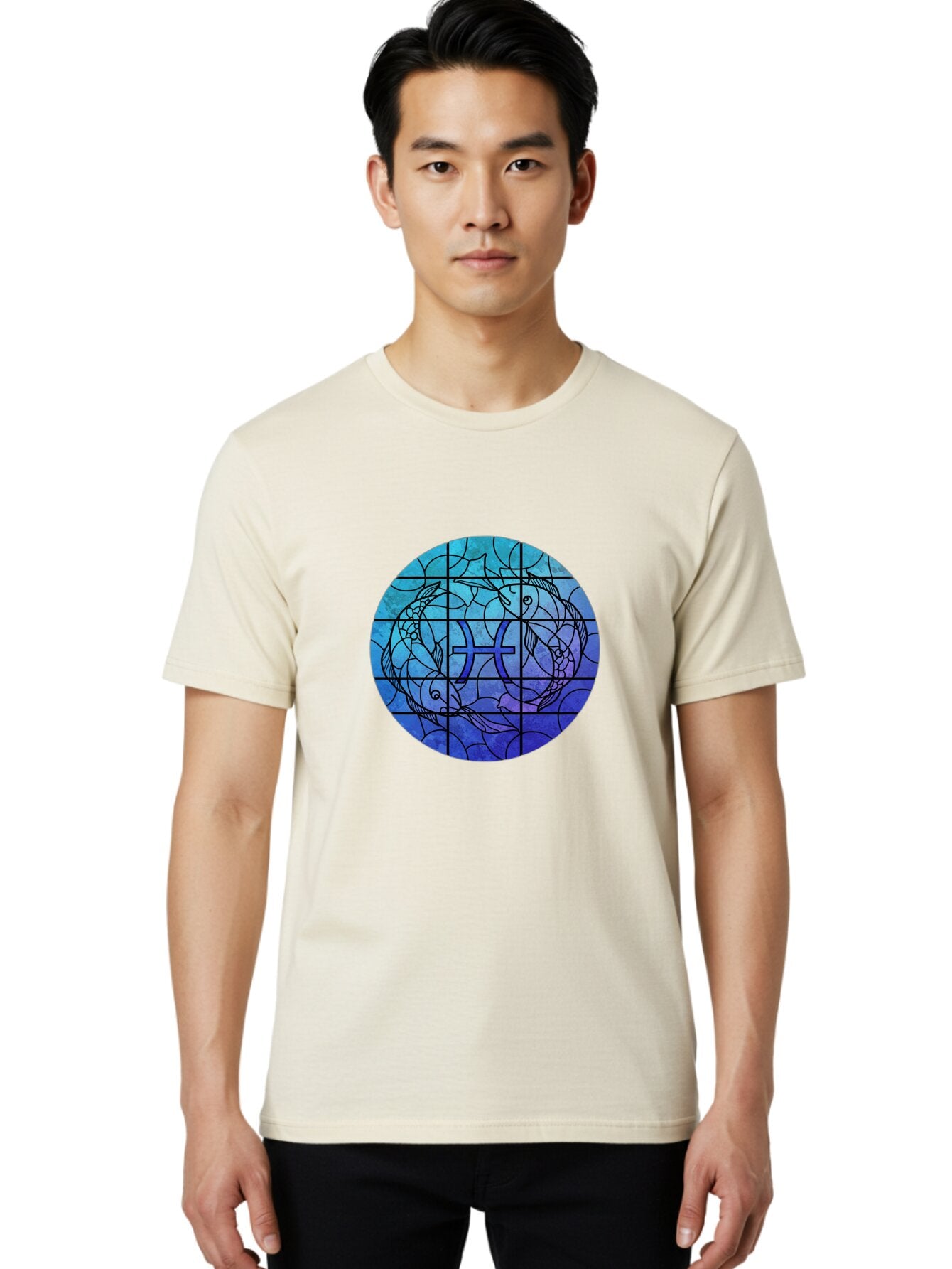 Pisces-Symbol-Stained-Glass Men'S Graphic Tee, 100% Cotton, Comfortable Casual Summer Wear, Machine Washable, Vintage Camera, Old Camera, Antique Camera, Black Camera, Classic Photography, Photography Equipment, Nostalgic Device, Film Camera, Ban153 24