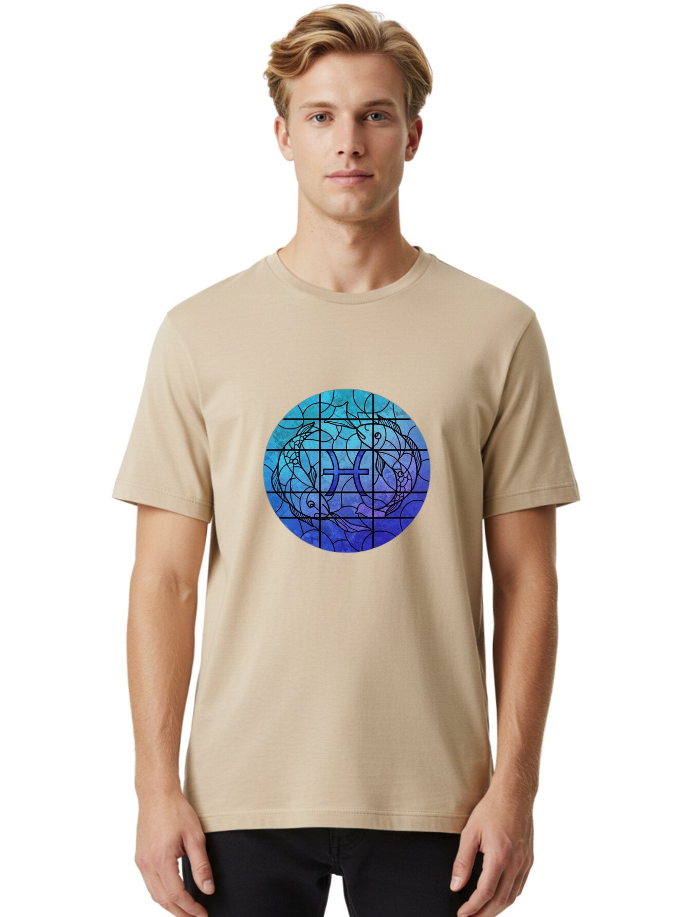 Pisces-Symbol-Stained-Glass Men'S Graphic Tee, 100% Cotton, Comfortable Casual Summer Wear, Machine Washable, Vintage Camera, Old Camera, Antique Camera, Black Camera, Classic Photography, Photography Equipment, Nostalgic Device, Film Camera, Ban153 19