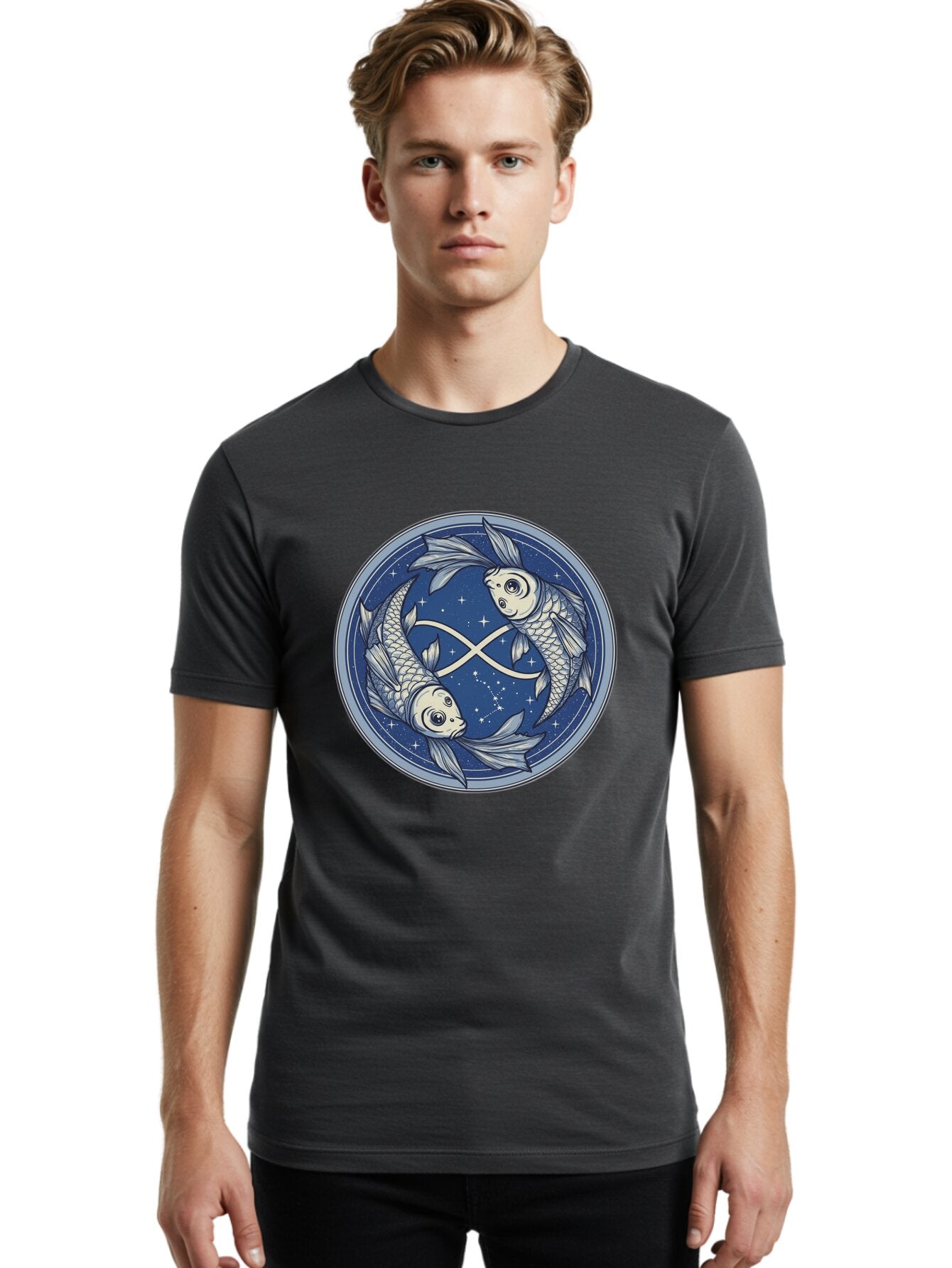 Pisces-Zodiac-Symbol-1 Men'S Graphic Tee, 100% Cotton, Comfortable Casual Summer Wear, Machine Washable, Vintage Camera, Old Camera, Antique Camera, Black Camera, Classic Photography, Photography Equipment, Nostalgic Device, Film Camera, Ban156 23