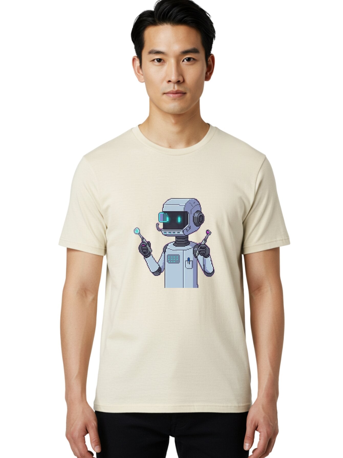 Pixel-Robot Men'S Graphic Tee, 100% Cotton, Comfortable Casual Summer Wear, Machine Washable, Vintage Camera, Old Camera, Antique Camera, Black Camera, Classic Photography, Photography Equipment, Nostalgic Device, Film Camera, Camera Art Ban164 19