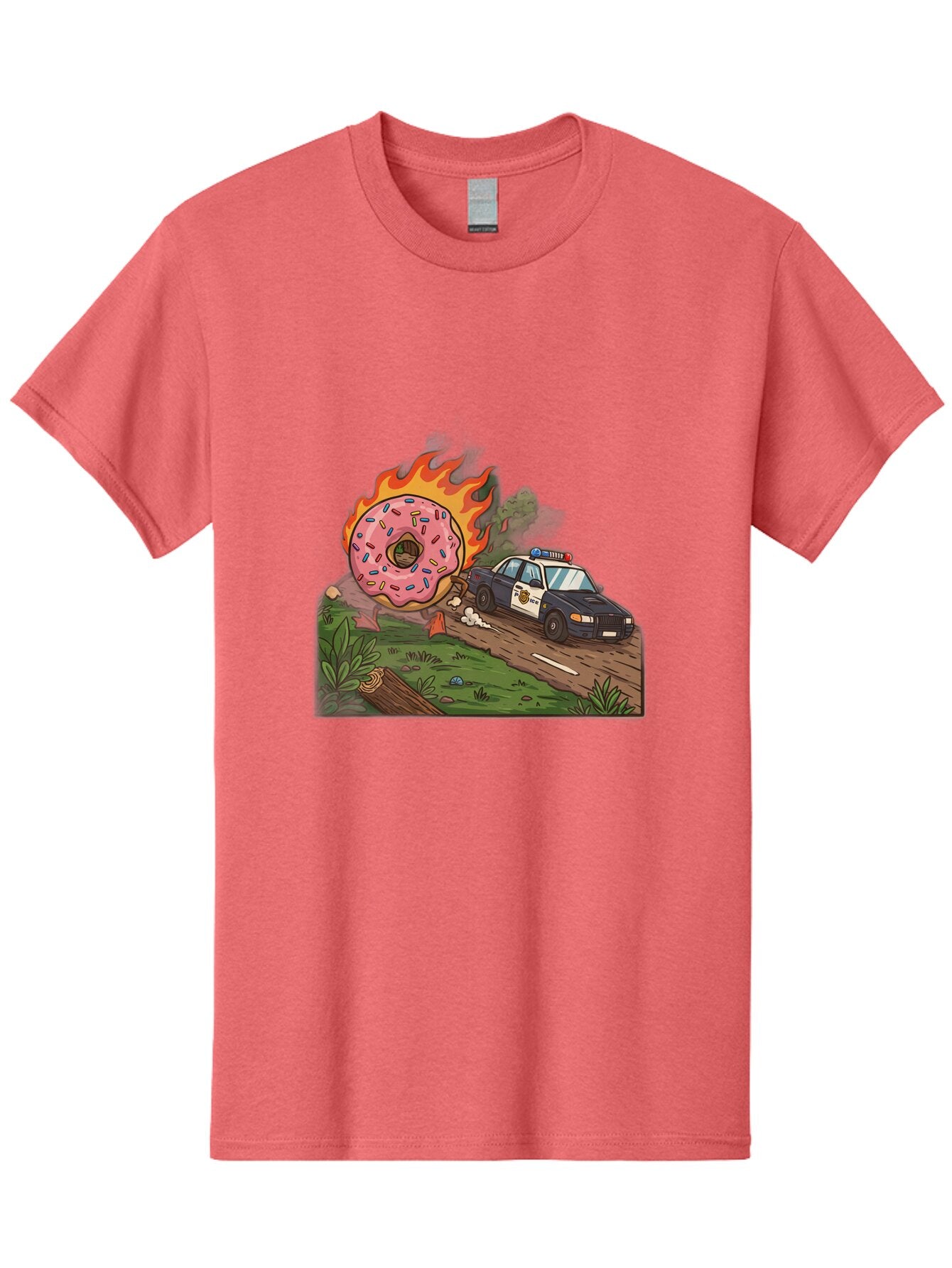 Police-Car-Donut-1 Men'S Graphic Tee, 100% Cotton, Comfortable Casual Summer Wear, Machine Washable, Vintage Camera, Old Camera, Antique Camera, Black Camera, Classic Photography, Photography Equipment, Nostalgic Device, Film Camera, Ban176 12