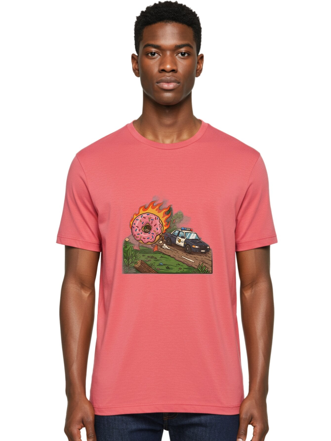 Police-Car-Donut-1 Men'S Graphic Tee, 100% Cotton, Comfortable Casual Summer Wear, Machine Washable, Vintage Camera, Old Camera, Antique Camera, Black Camera, Classic Photography, Photography Equipment, Nostalgic Device, Film Camera, Ban176 28
