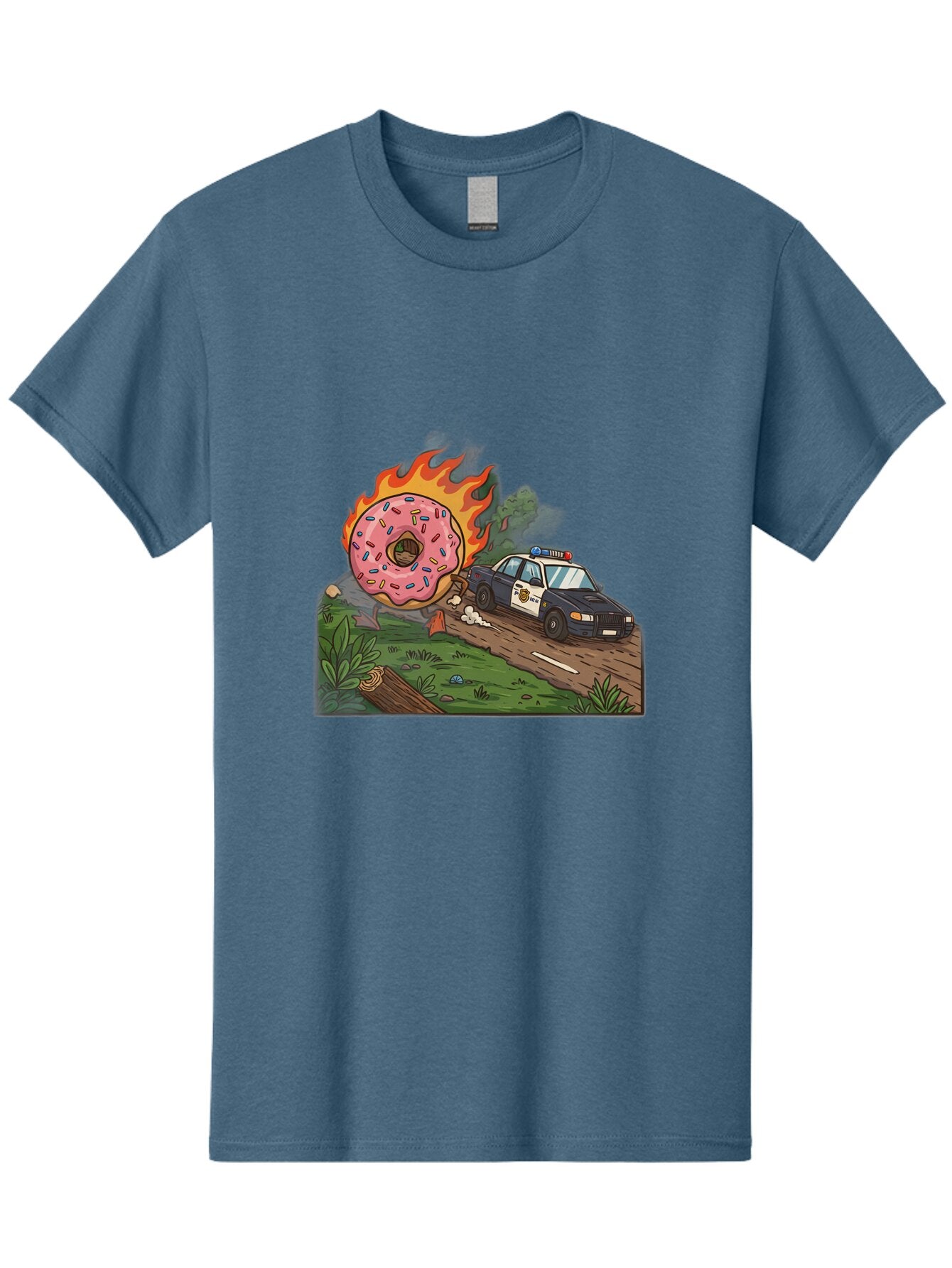 Police-Car-Donut-1 Men'S Graphic Tee, 100% Cotton, Comfortable Casual Summer Wear, Machine Washable, Vintage Camera, Old Camera, Antique Camera, Black Camera, Classic Photography, Photography Equipment, Nostalgic Device, Film Camera, Ban176 5
