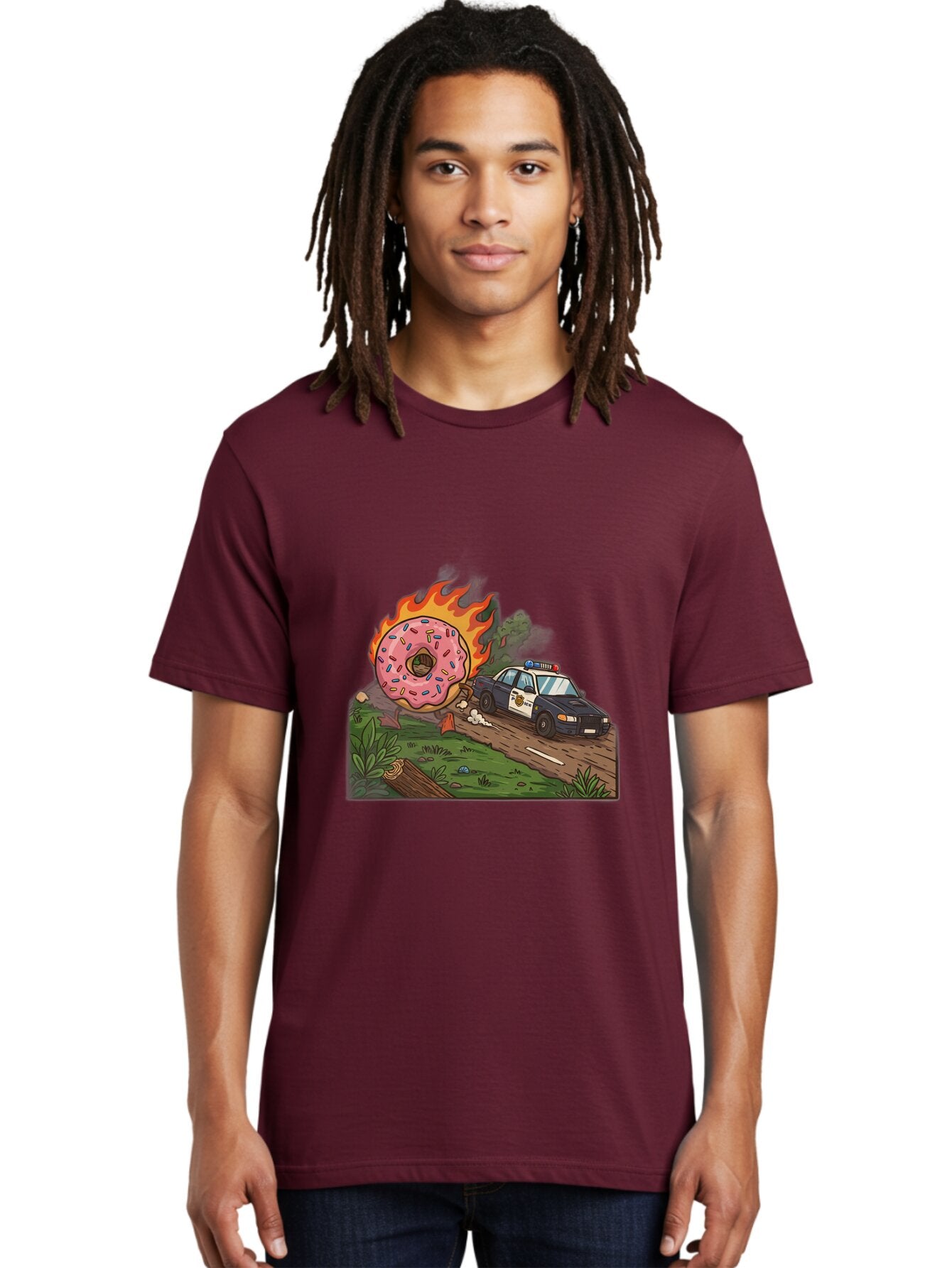 Police-Car-Donut-1 Men'S Graphic Tee, 100% Cotton, Comfortable Casual Summer Wear, Machine Washable, Vintage Camera, Old Camera, Antique Camera, Black Camera, Classic Photography, Photography Equipment, Nostalgic Device, Film Camera, Ban176 20