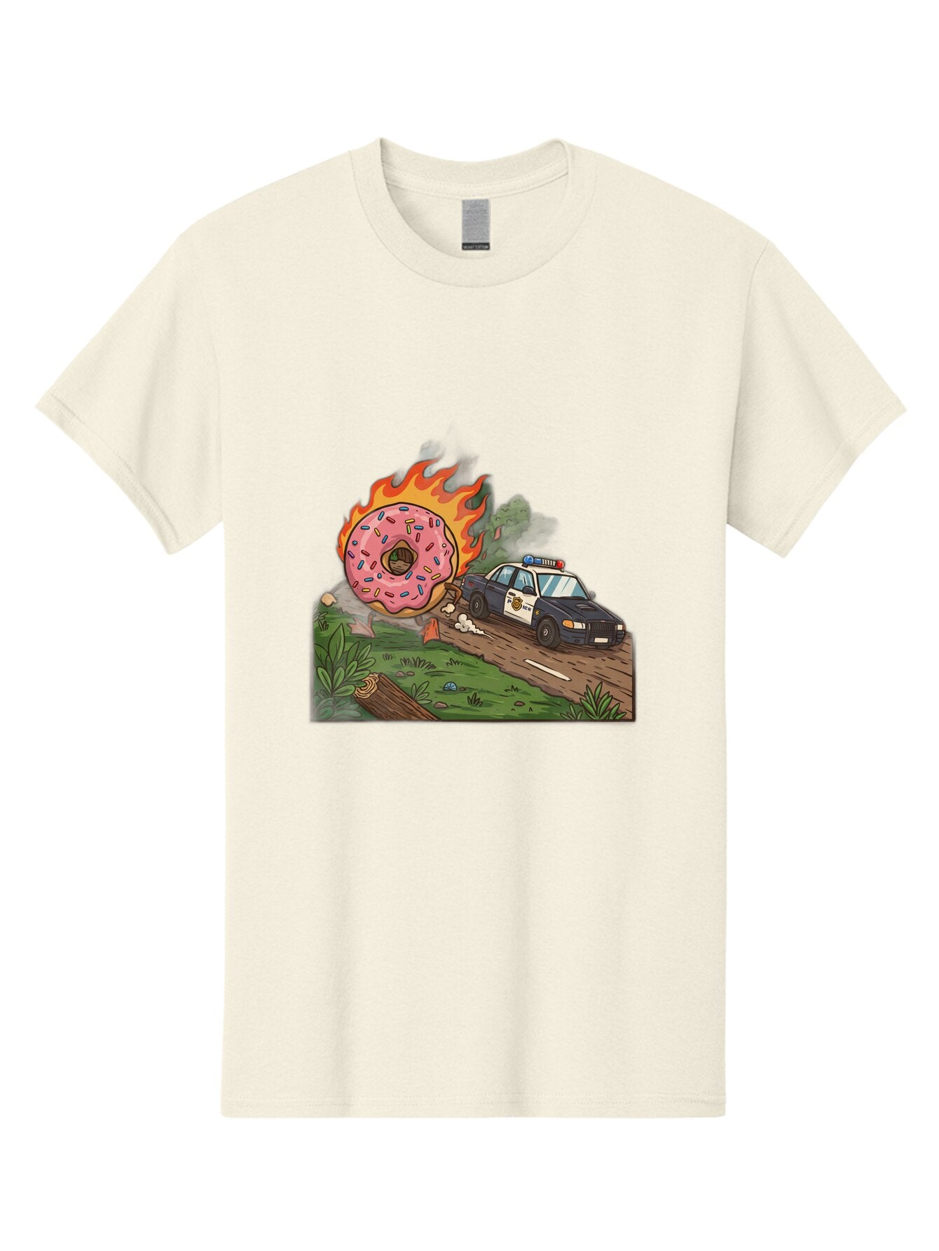Police-Car-Donut-1 Men'S Graphic Tee, 100% Cotton, Comfortable Casual Summer Wear, Machine Washable, Vintage Camera, Old Camera, Antique Camera, Black Camera, Classic Photography, Photography Equipment, Nostalgic Device, Film Camera, Ban176 7