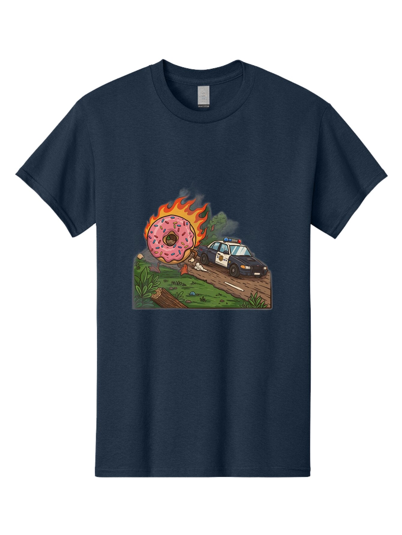 Police-Car-Donut-1 Men'S Graphic Tee, 100% Cotton, Comfortable Casual Summer Wear, Machine Washable, Vintage Camera, Old Camera, Antique Camera, Black Camera, Classic Photography, Photography Equipment, Nostalgic Device, Film Camera, Ban176 8