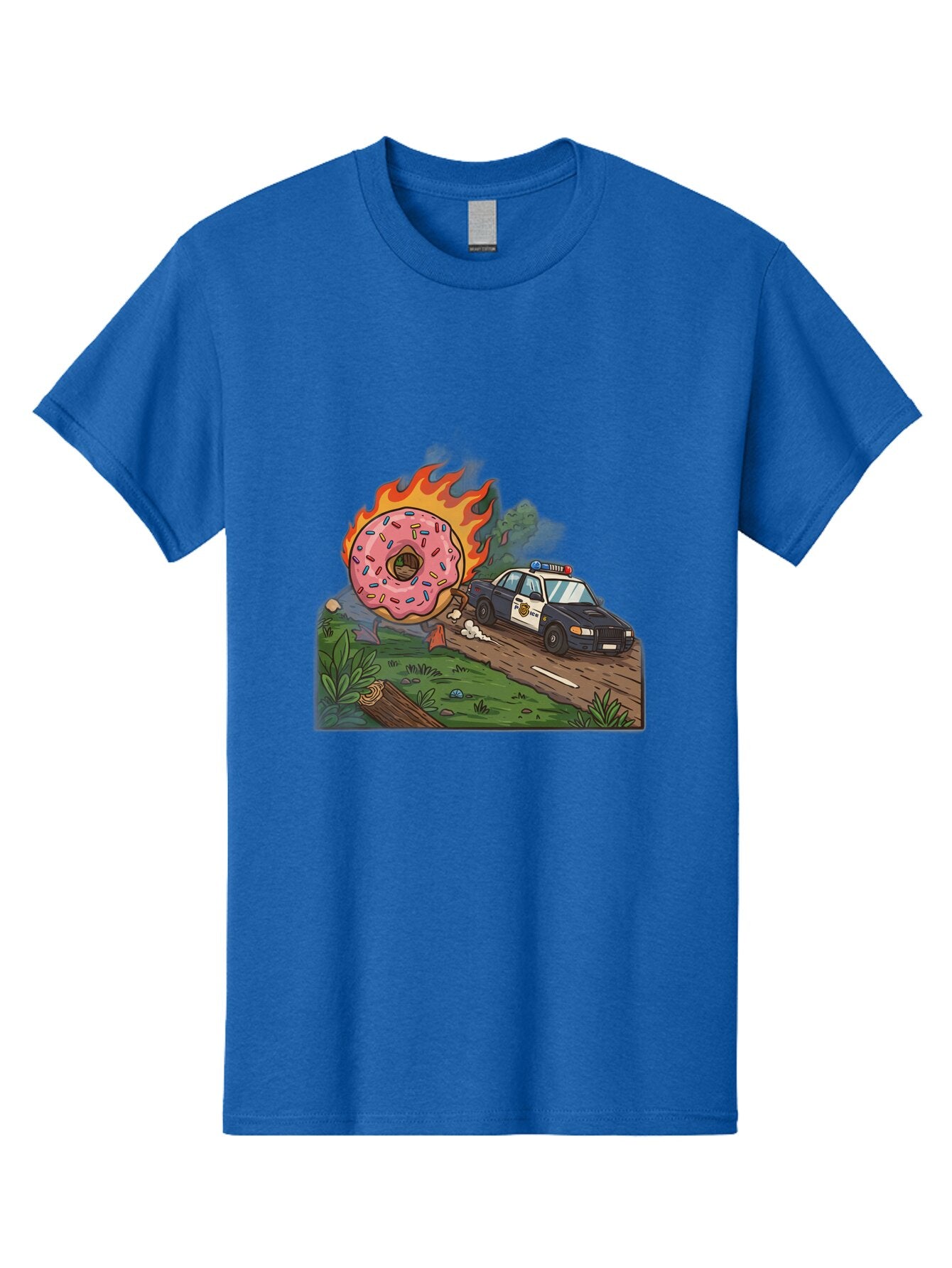 Police-Car-Donut-1 Men'S Graphic Tee, 100% Cotton, Comfortable Casual Summer Wear, Machine Washable, Vintage Camera, Old Camera, Antique Camera, Black Camera, Classic Photography, Photography Equipment, Nostalgic Device, Film Camera, Ban176 6