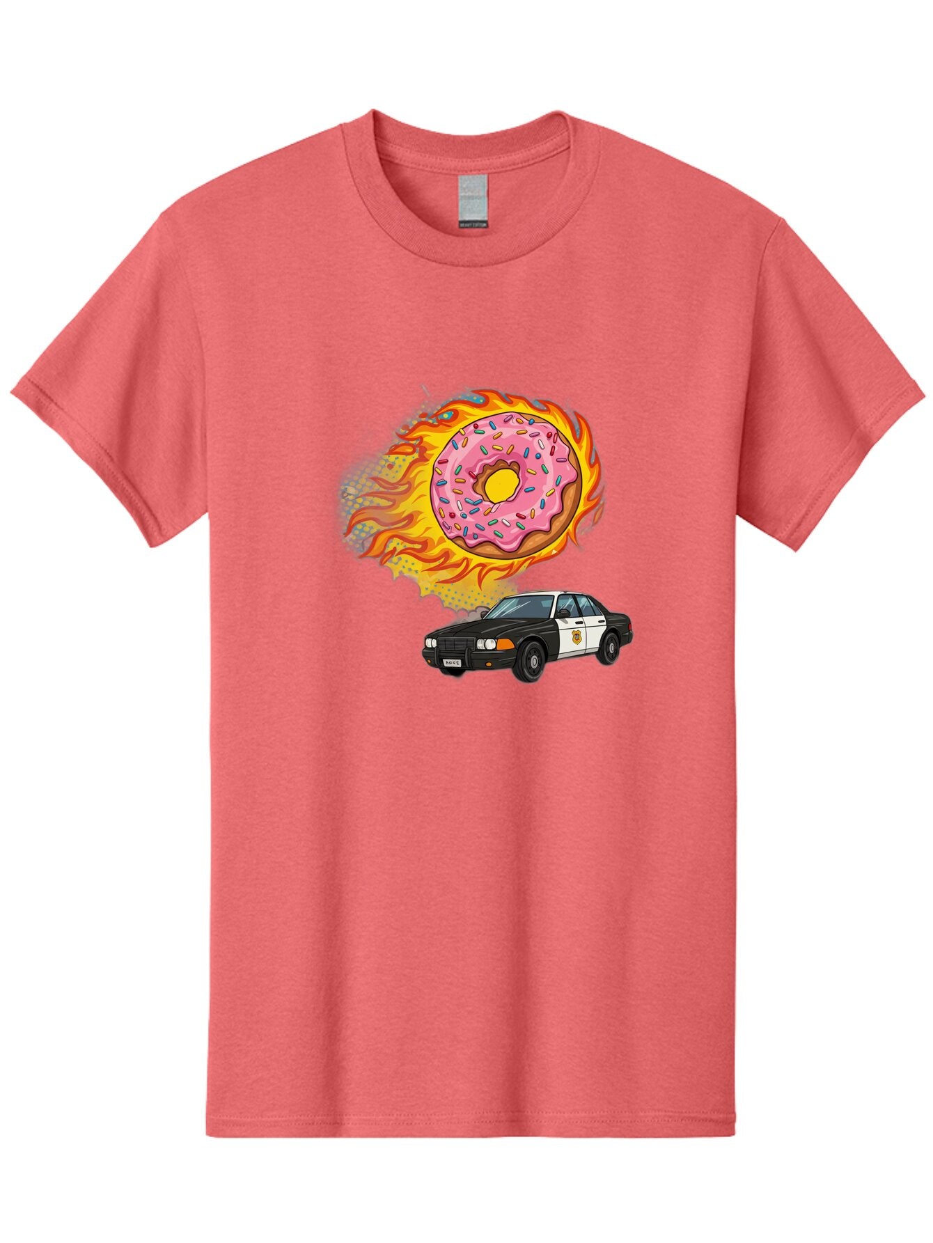 Police-Car-Donut Men'S Graphic Tee, 100% Cotton, Comfortable Casual Summer Wear, Machine Washable, Vintage Camera, Old Camera, Antique Camera, Black Camera, Classic Photography, Photography Equipment, Nostalgic Device, Film Camera, Camera Art Ban177 10
